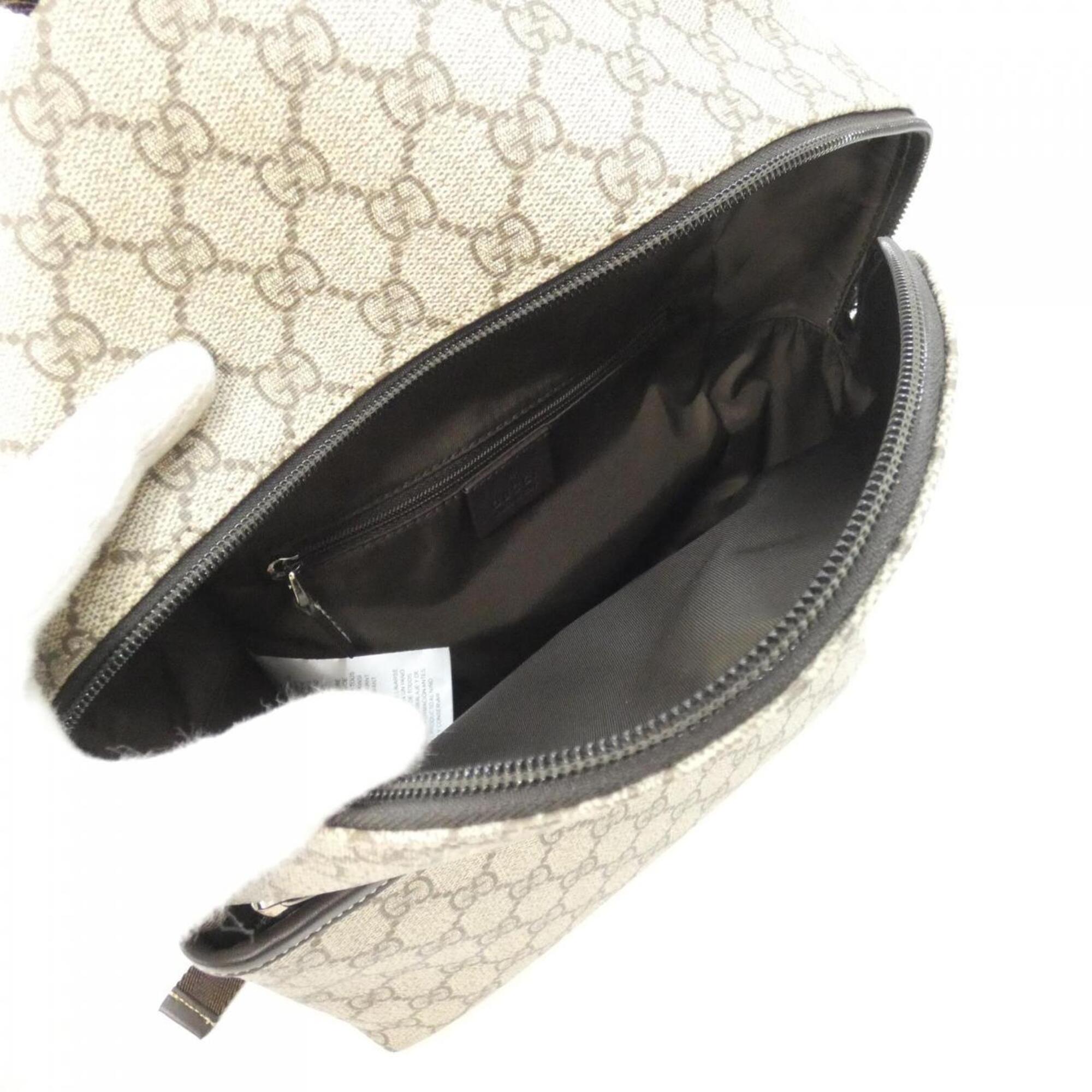 Gucci Beige Dark Brown Gg Supreme Canvas Backpack (Pre-Owned)