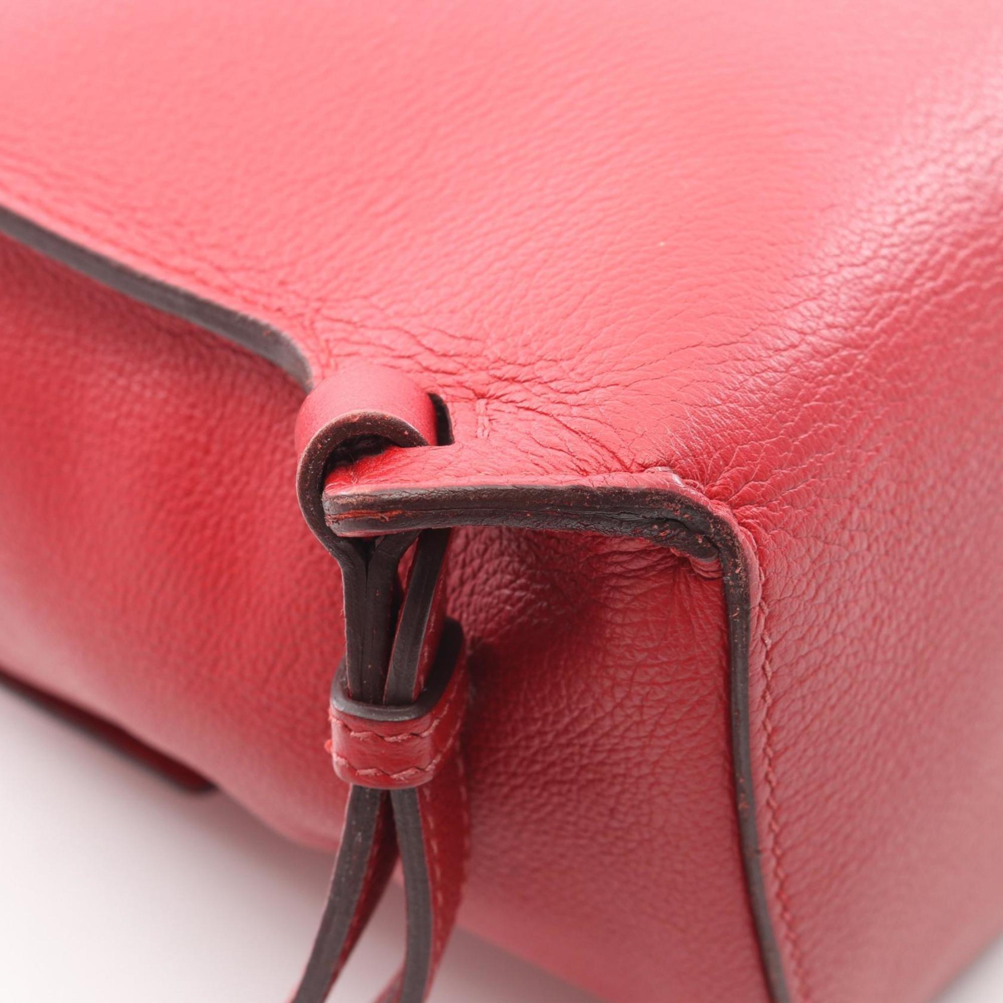Hermes Red Color Rouge Casaque Evergrain Leather Leather Backpack Handbag (Pre-Owned)