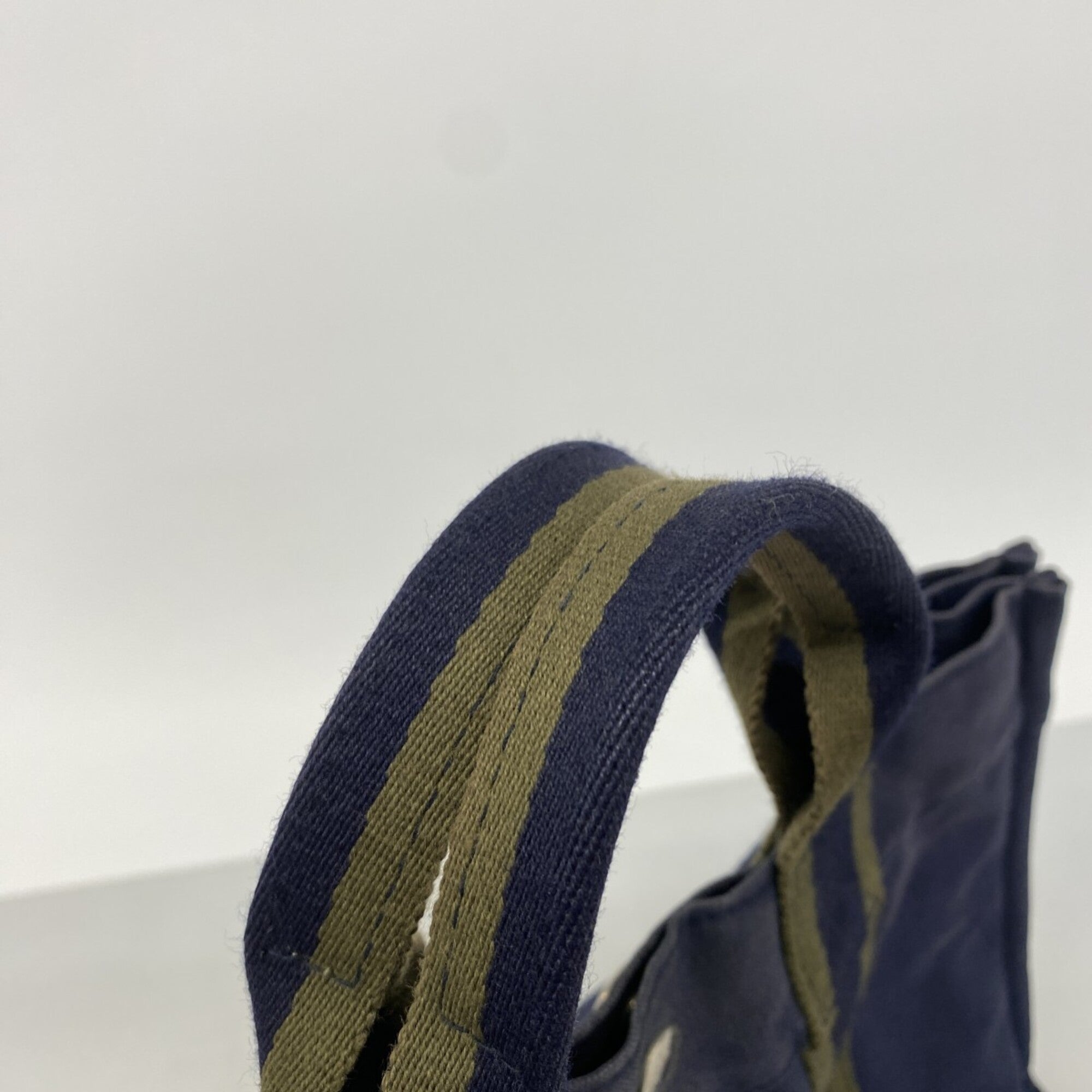 Hermes Navy Canvas Handbag (Pre-Owned)
