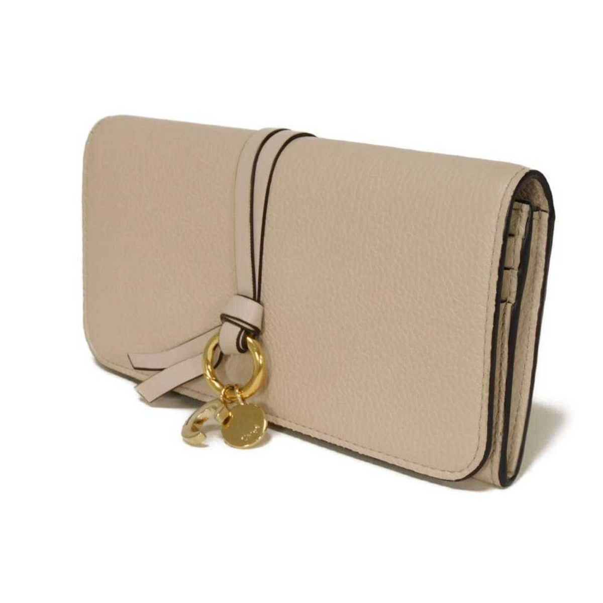 Chloé Gray Leather Long Wallet (Bi-Fold) (Pre-Owned)
