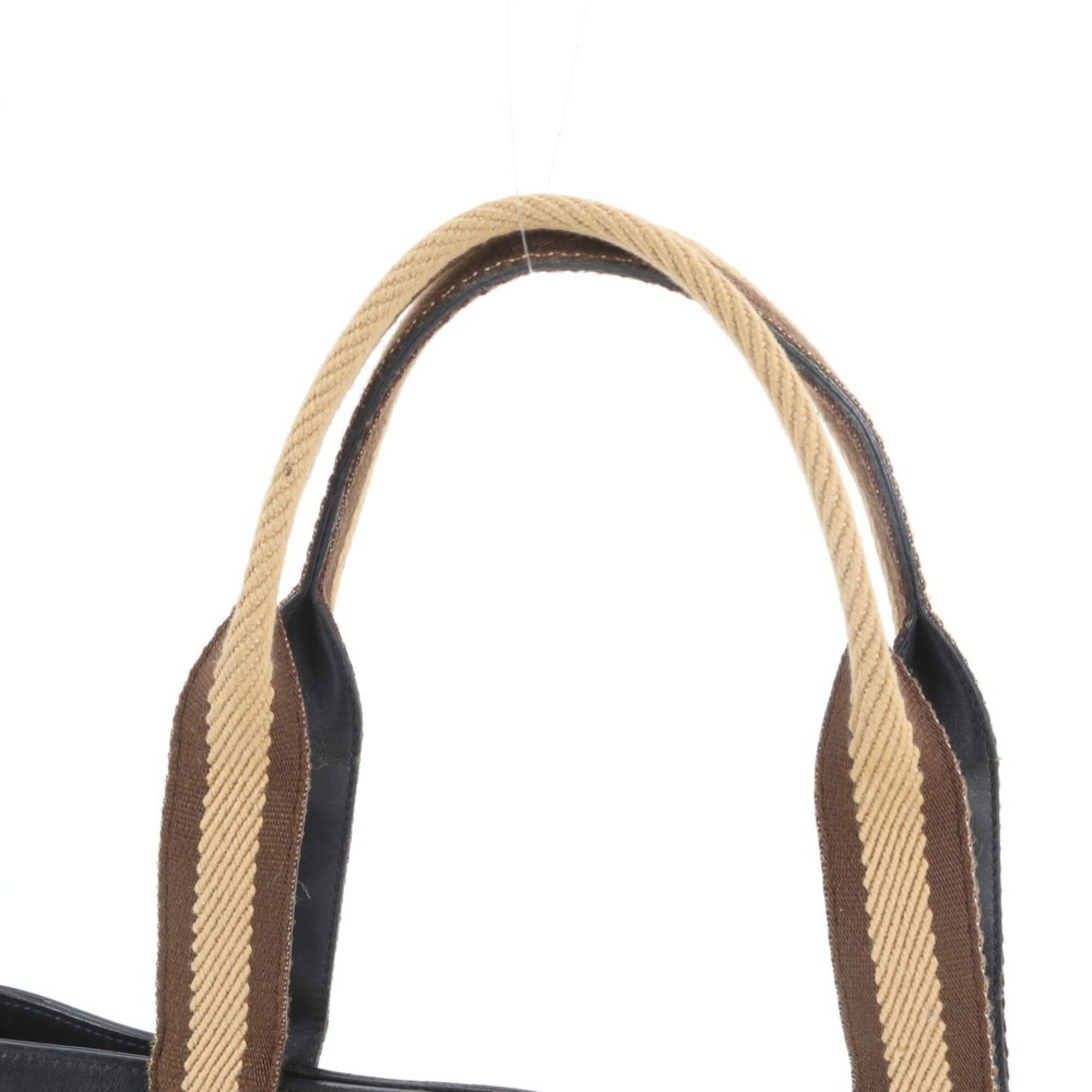 Gucci Black Brown Leather Handbag Tote Bag (Pre-Owned)