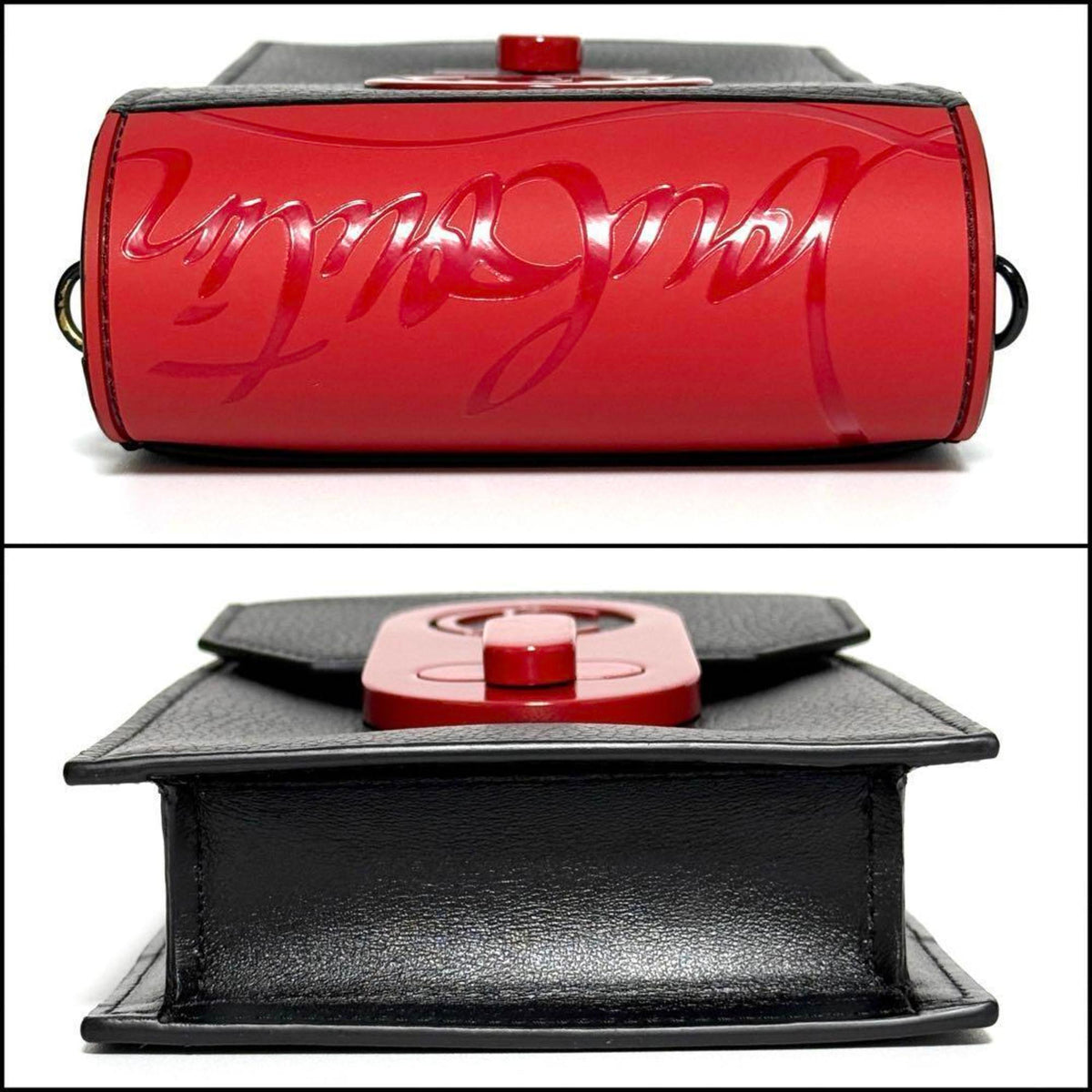 Christian Louboutin Black Leather Metal Pouch Shoulder Bag (Pre-Owned)