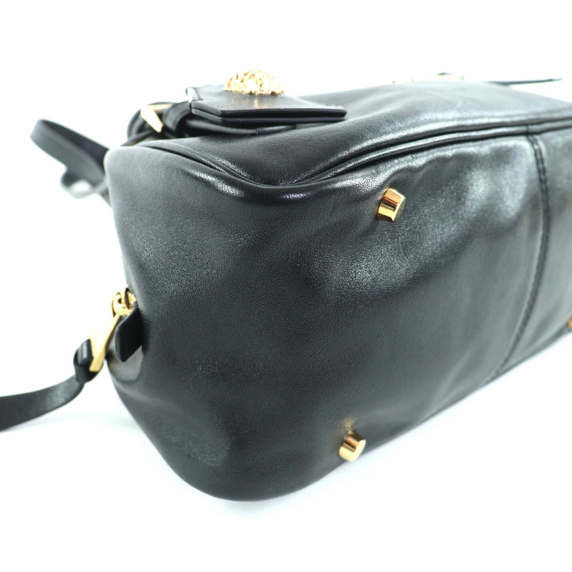 Versace Black Leather Handbag (Pre-Owned)
