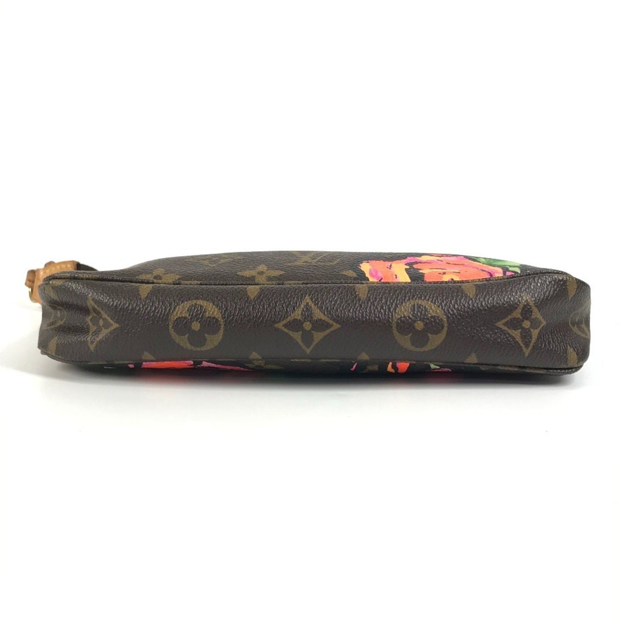 Louis Vuitton Brown Pink Rose Monogram Rose Canvas Handbag Pouch Shoulder Bag (Pre-Owned)