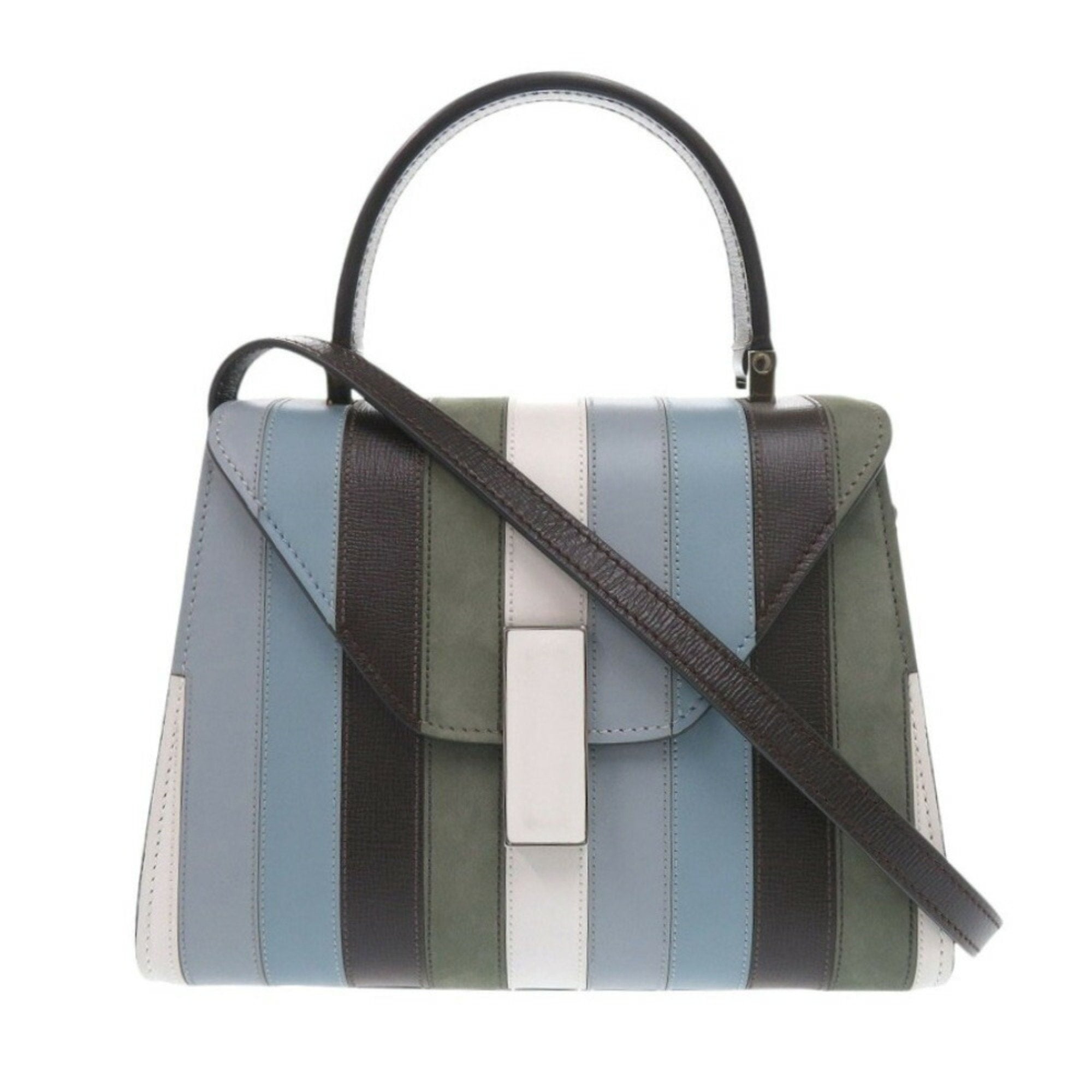 Valextra Blue Leather Handbag (Pre-Owned)