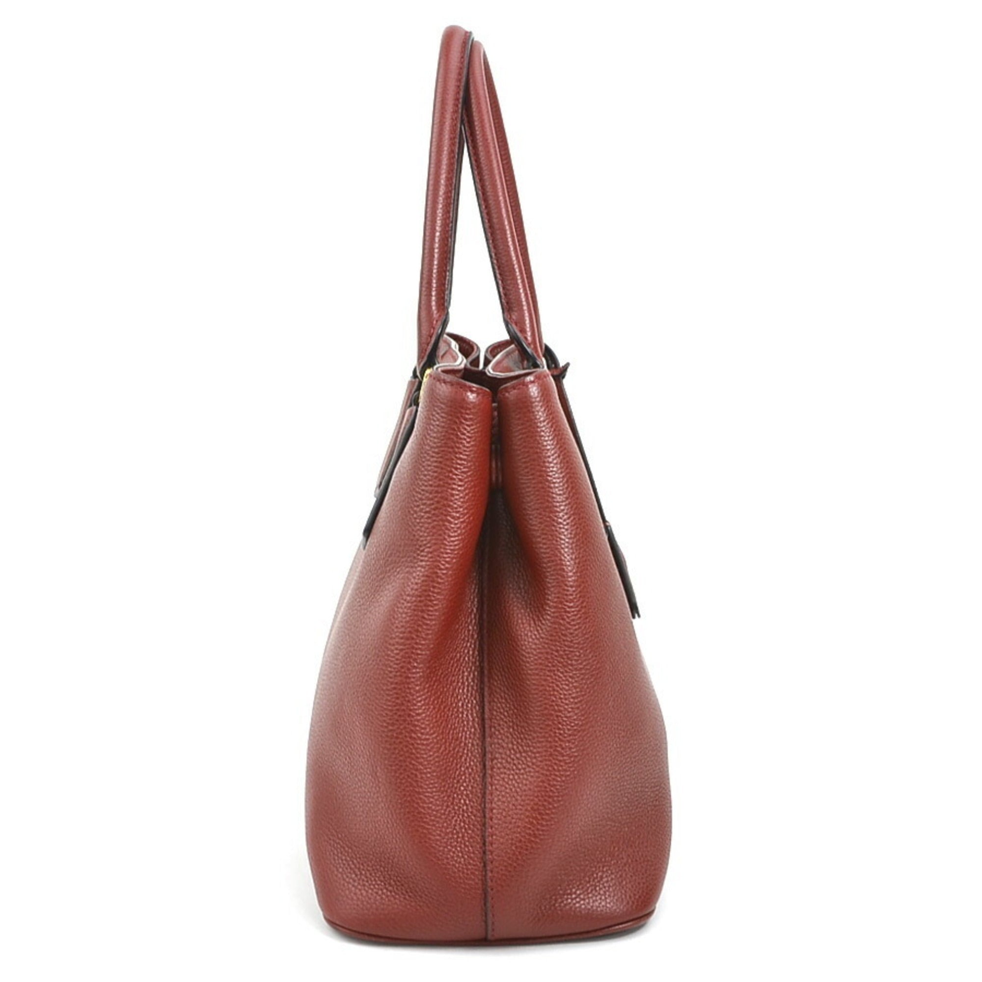 Prada Dark Red Leather Handbag (Pre-Owned)