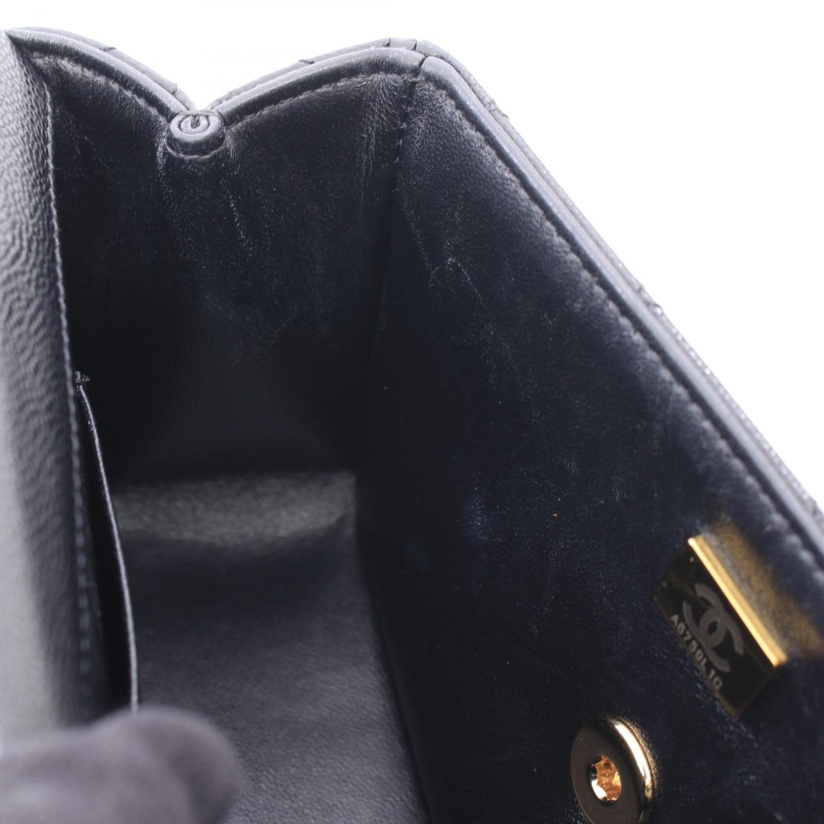 Chanel Black Grained Calfskin Handbag Shoulder Bag (Pre-Owned)