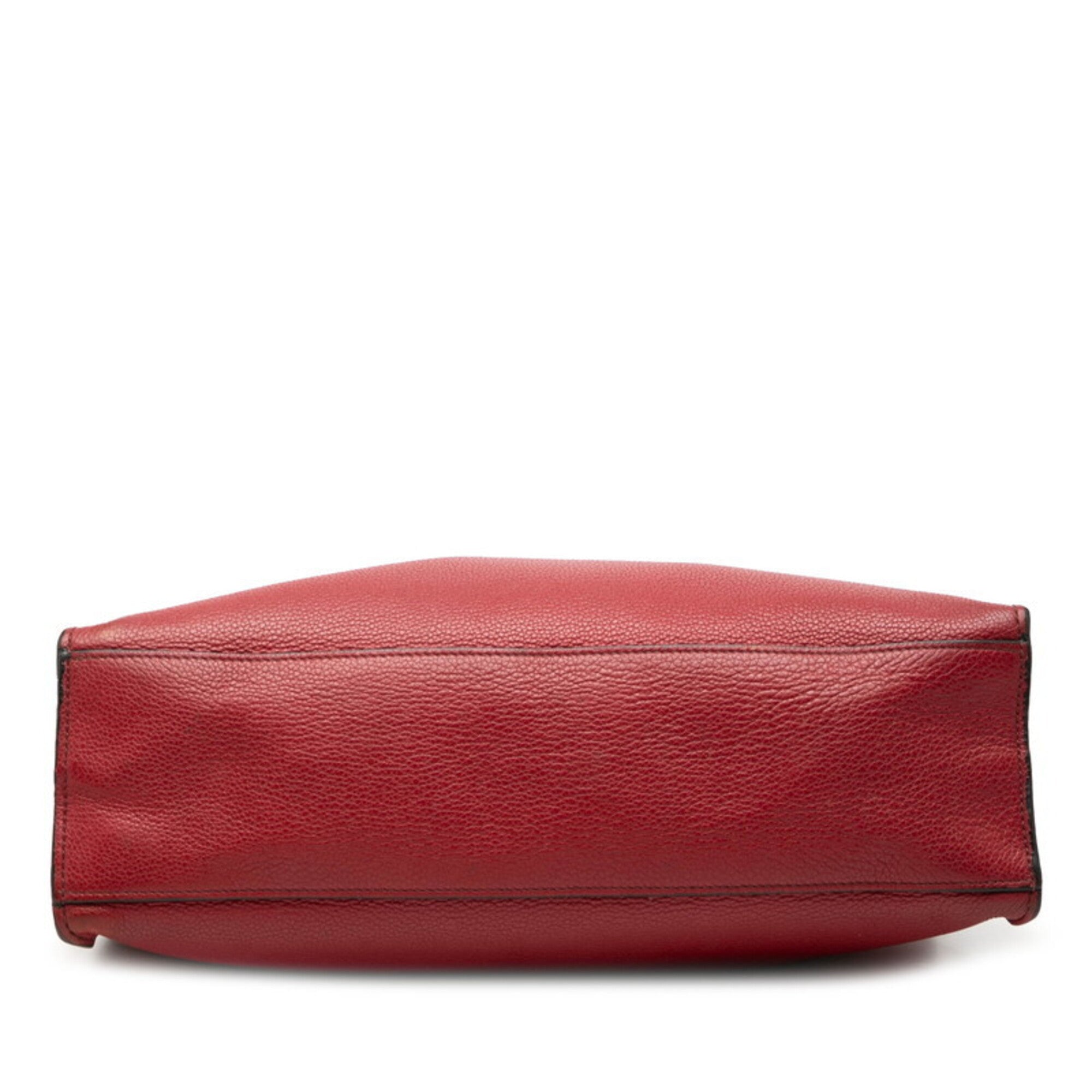 Prada Red Color Leather Tote Bag (Pre-Owned)