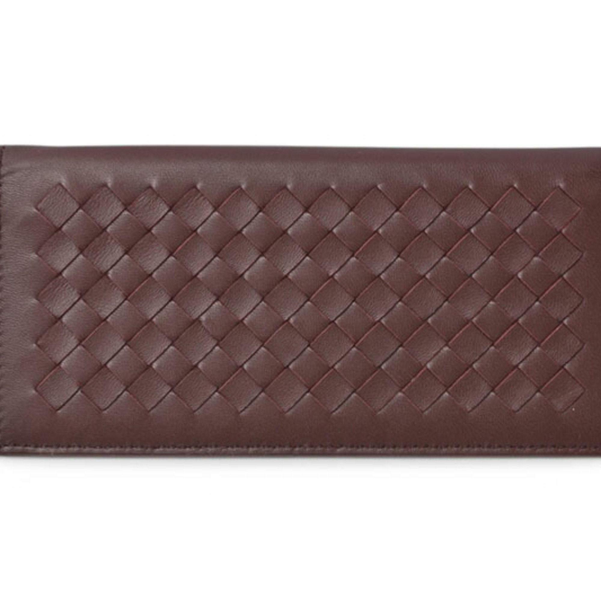 Bottega Veneta Bordeaux Intrecciato Long Wallet (Bi-Fold) (Pre-Owned)