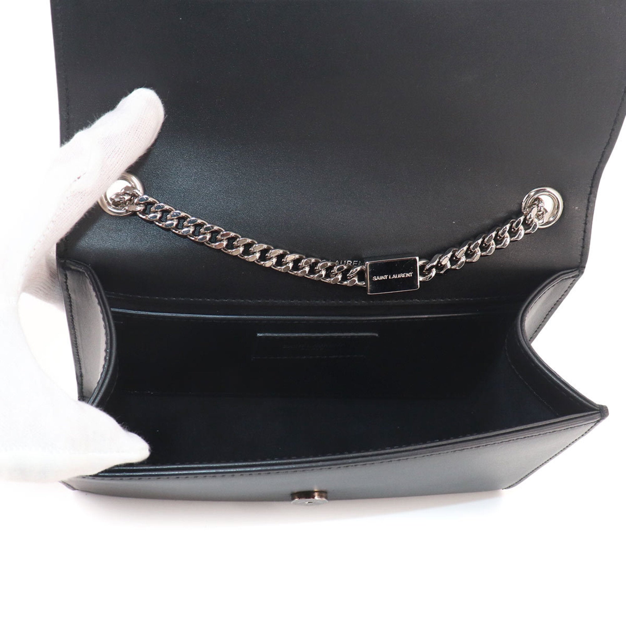 Saint Laurent Black Leather Handbag Shoulder Bag (Pre-Owned)