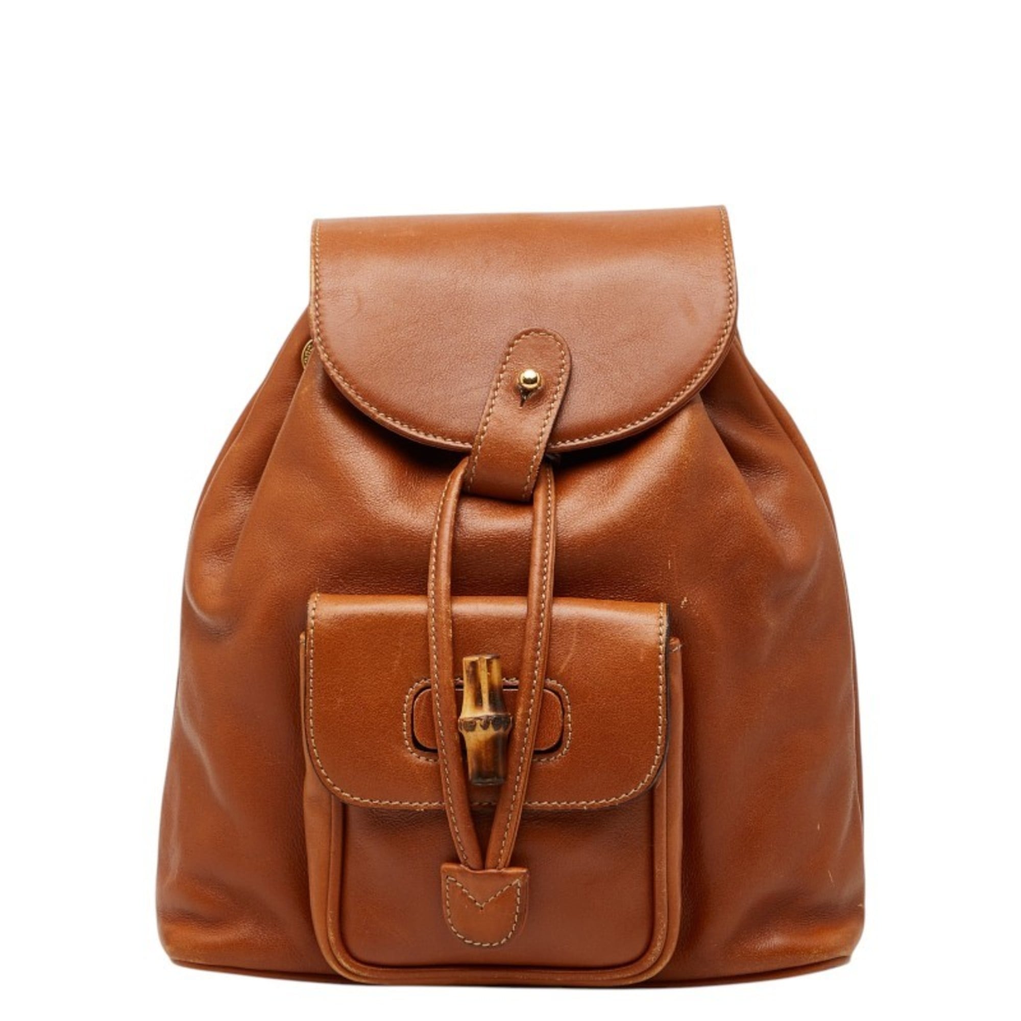 Gucci Bamboo Brown Bamboo Backpack (Pre-Owned)