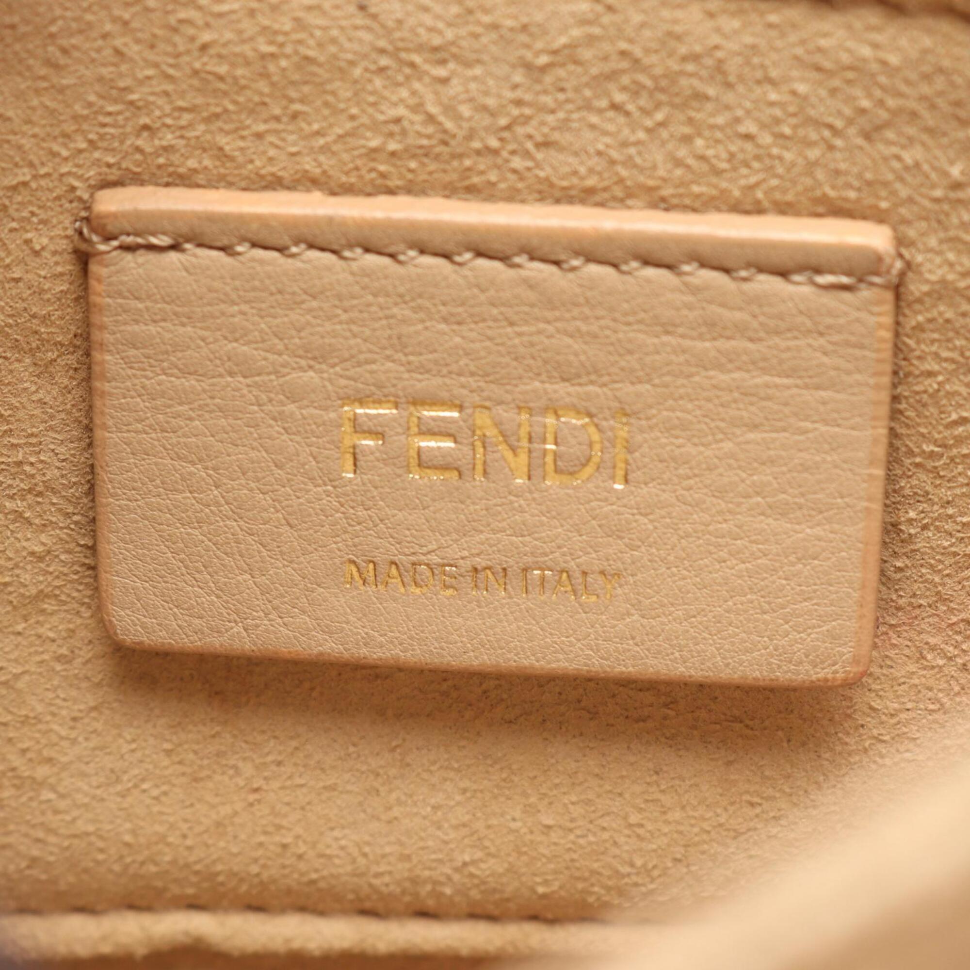 Fendi Ivory Leather Handbag Shoulder Bag (Pre-Owned)