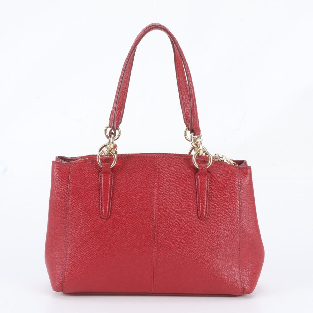 Coach Red Color Leather Handbag Tote Bag (Pre-Owned)