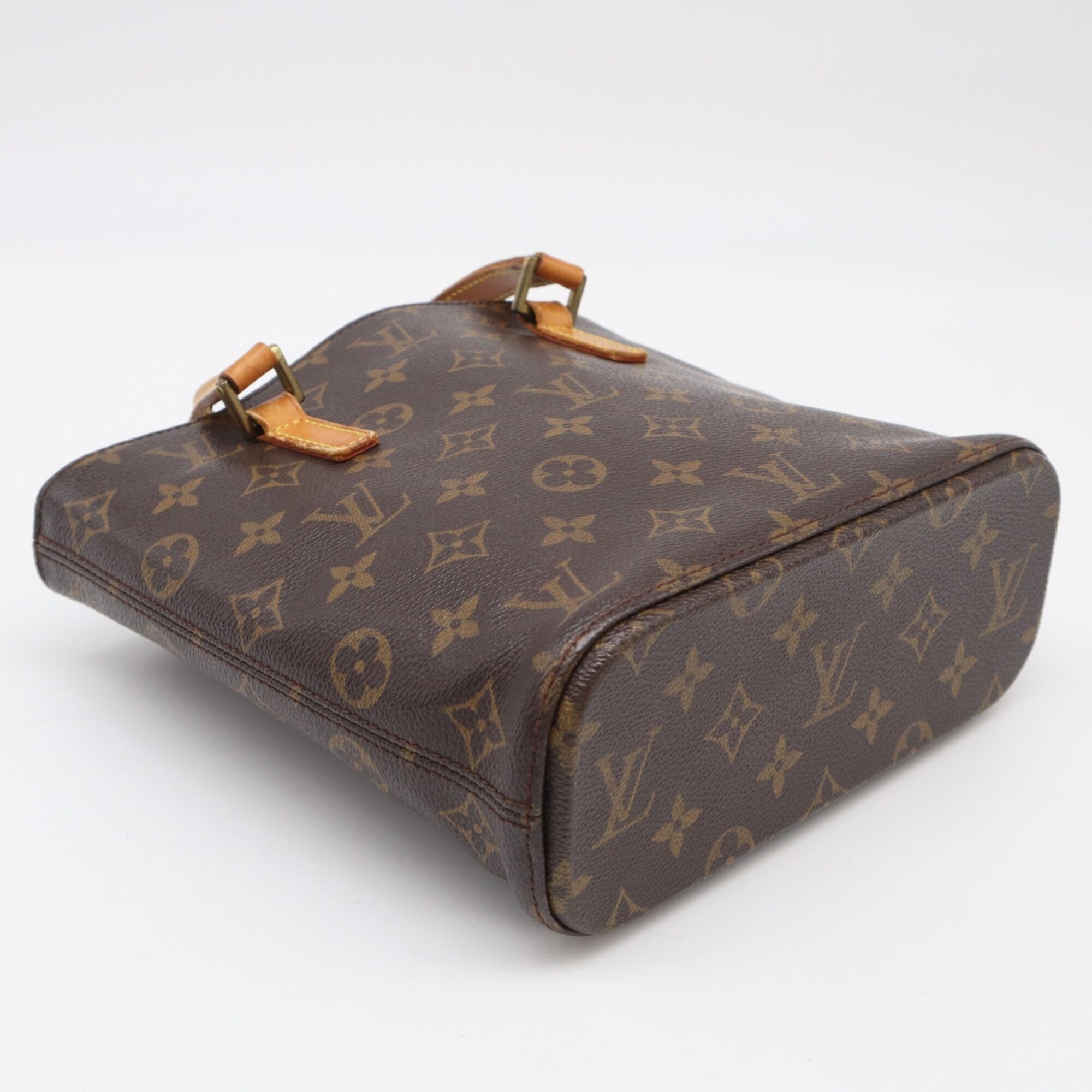 Louis Vuitton Monogram Beige Brown Coated Canvas Leather Handbag (Pre-Owned)