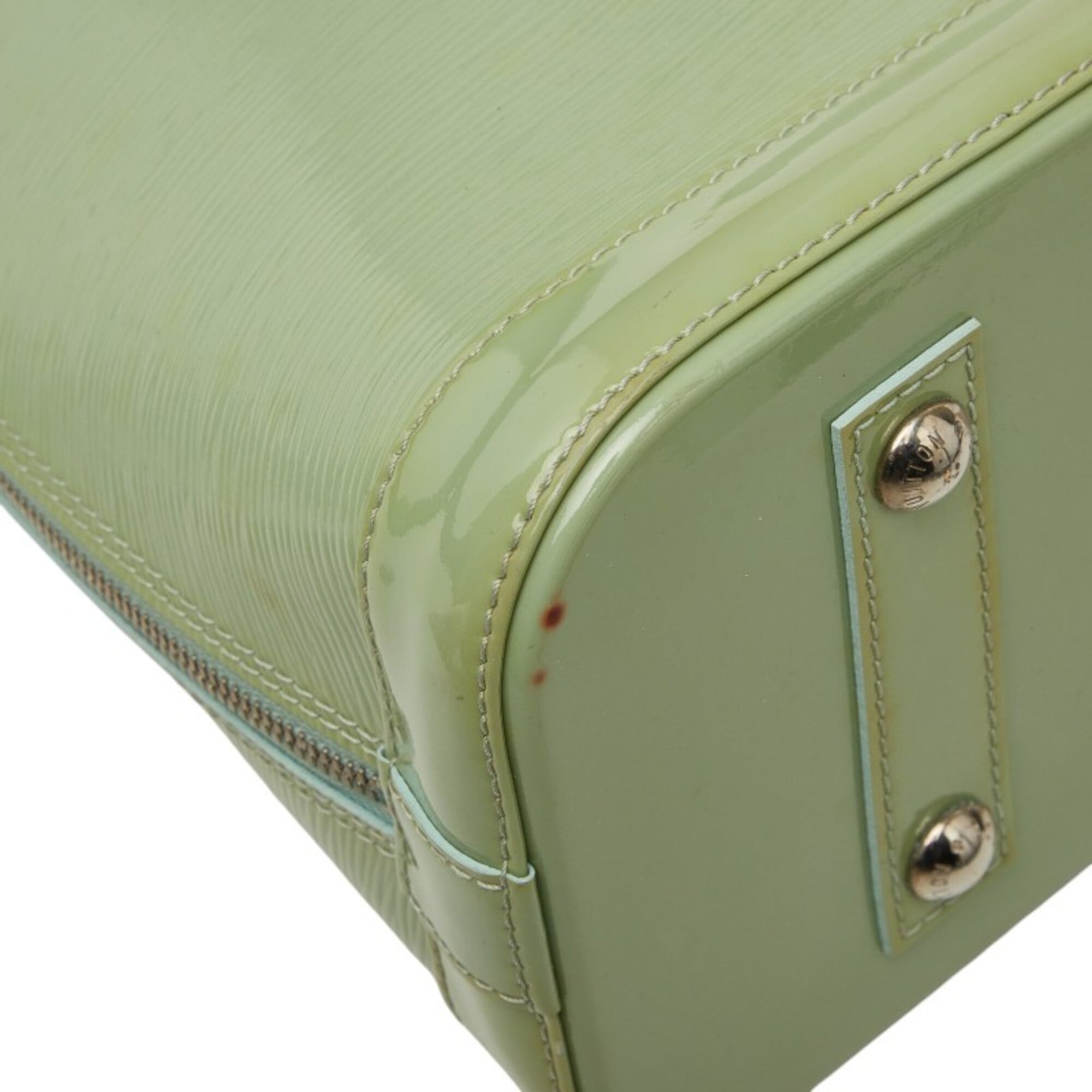 Louis Vuitton Green Patent Leather Handbag Shoulder Bag (Pre-Owned)