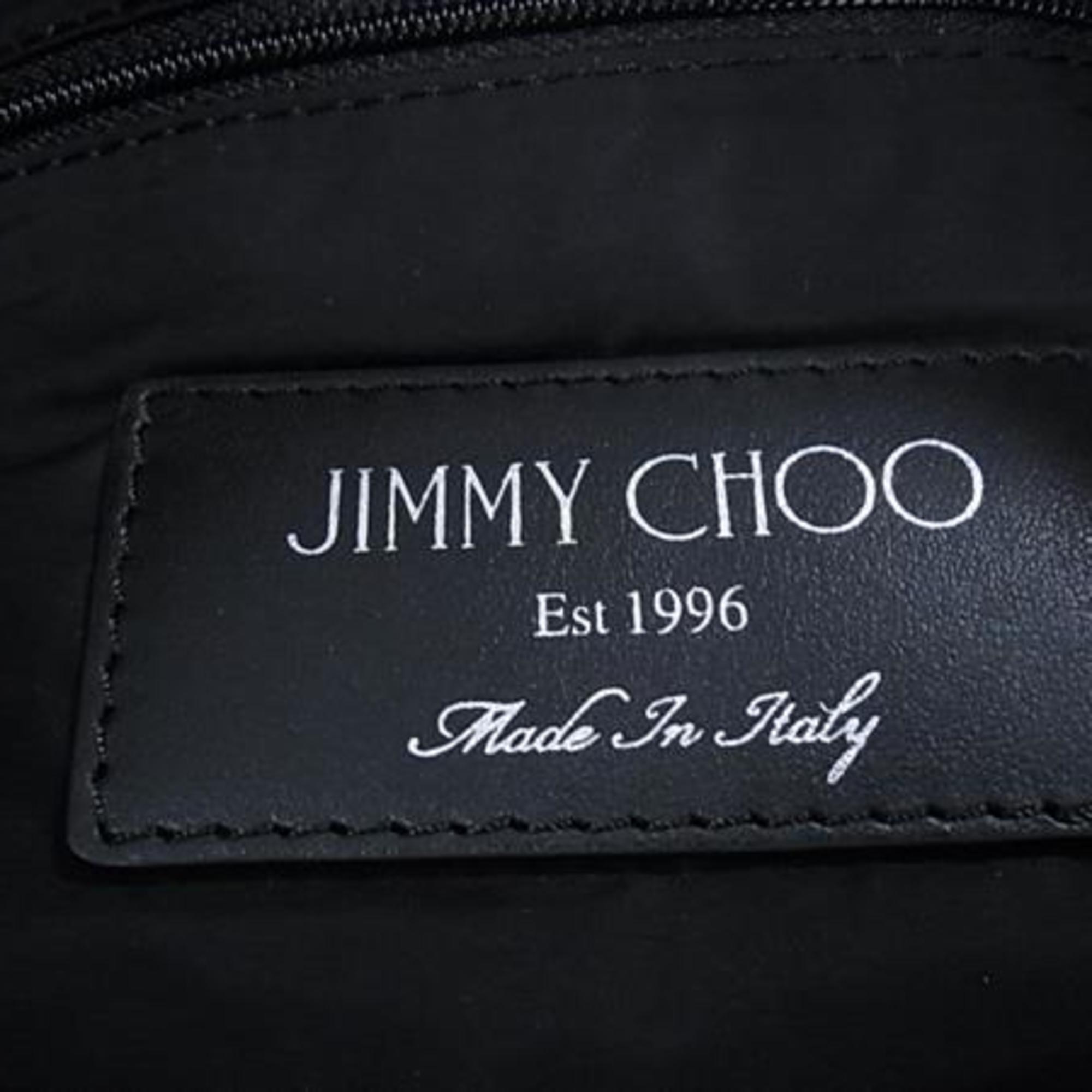 Jimmy Choo Black Silver Nylon Leather Backpack Handbag Shoulder Bag (Pre-Owned)