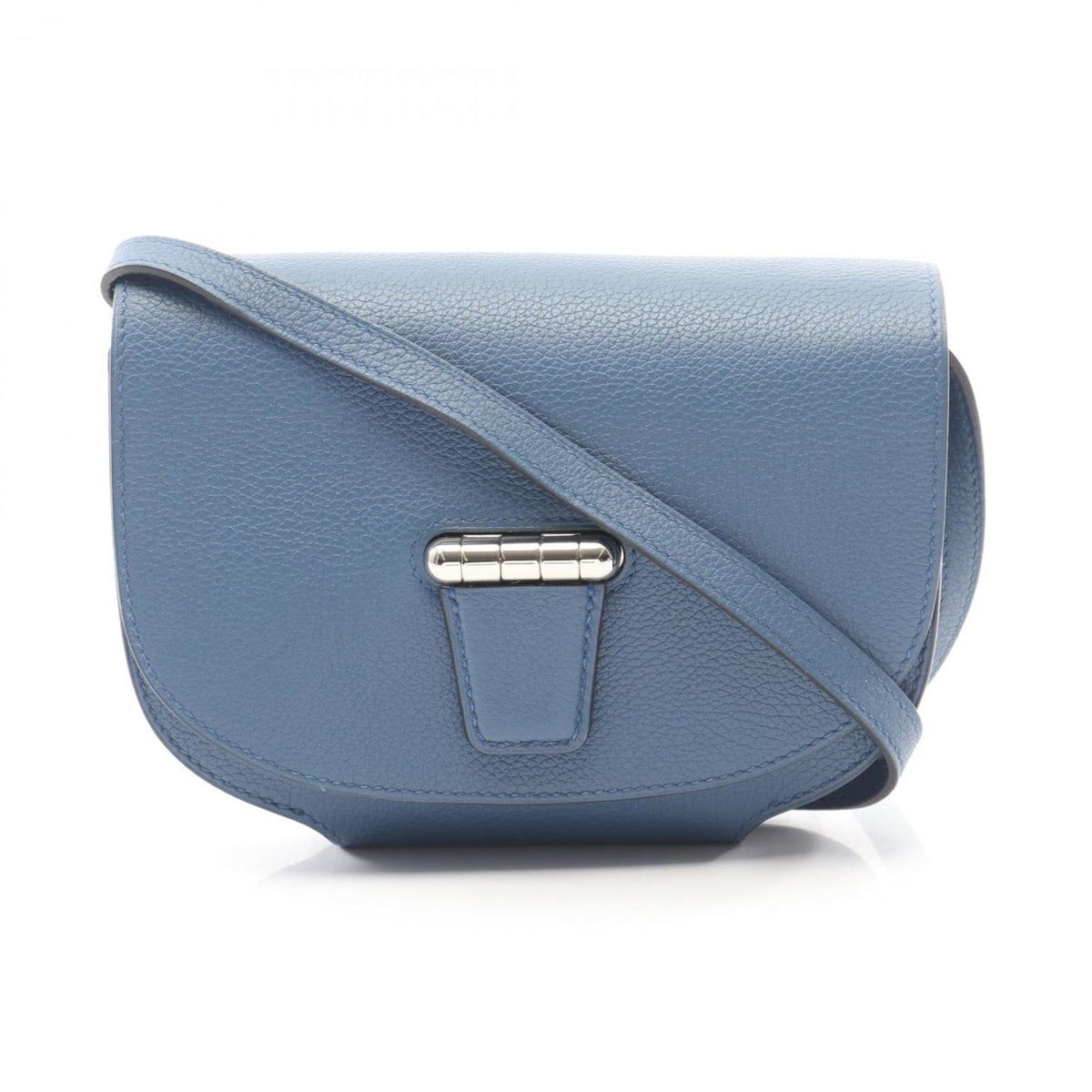 Hermes Blue Leather Handbag Shoulder Bag (Pre-Owned)