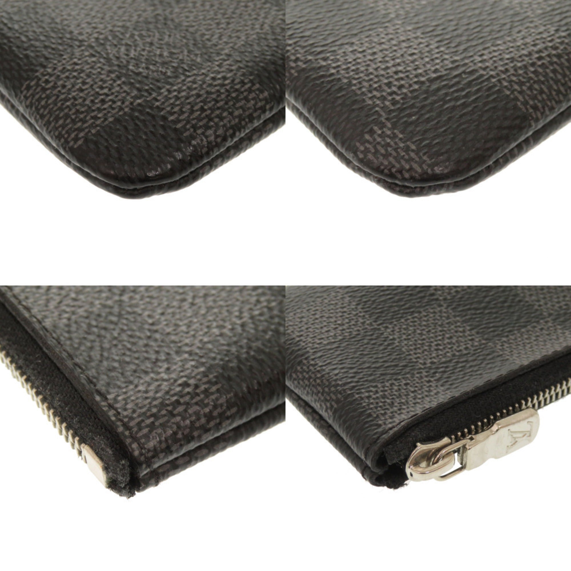 Louis Vuitton Black Damier Graphite Damier Graphite Canvas Coin Purse/Coin Case (Pre-Owned)