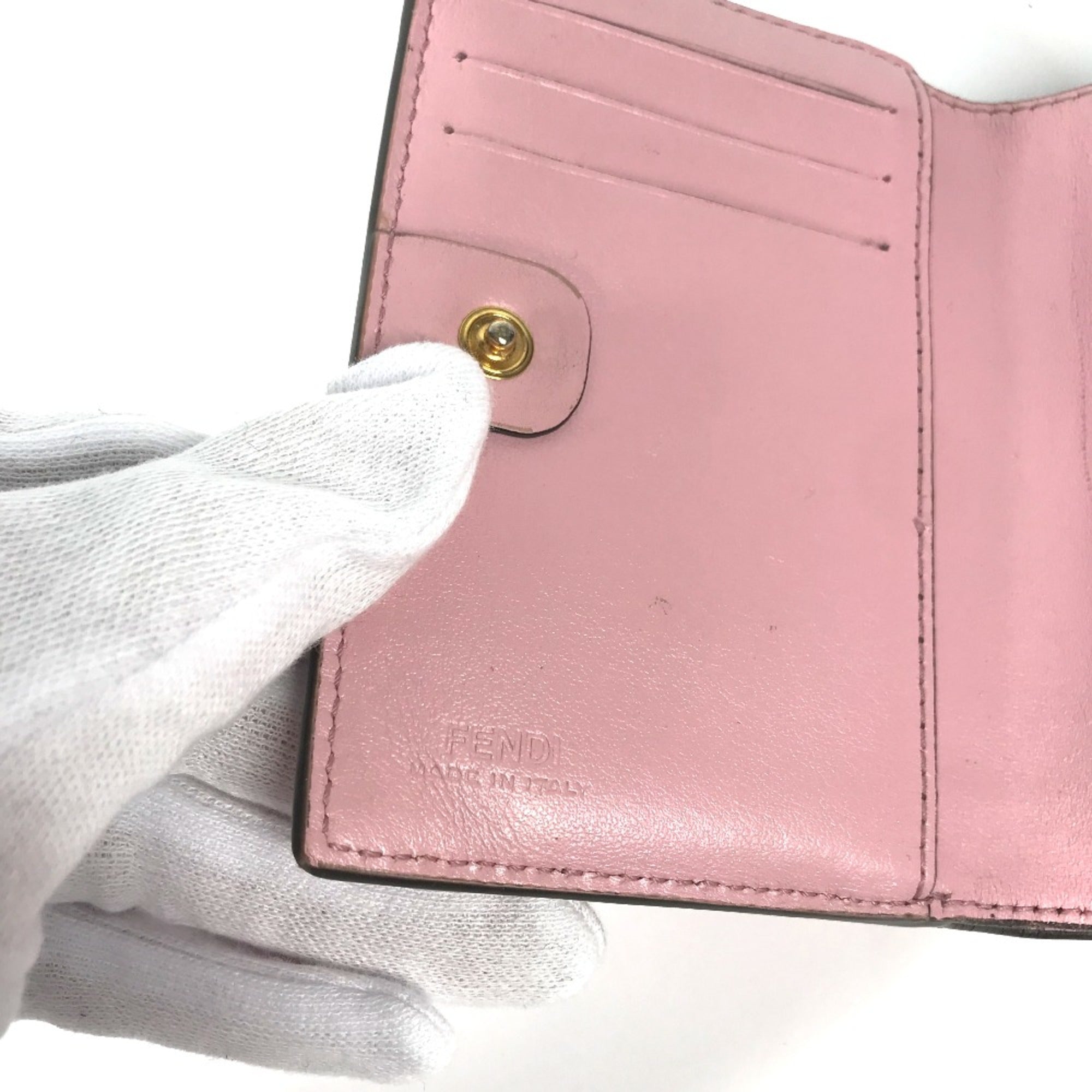 Fendi Pink Leather Wallet (Bi-Fold) (Pre-Owned)