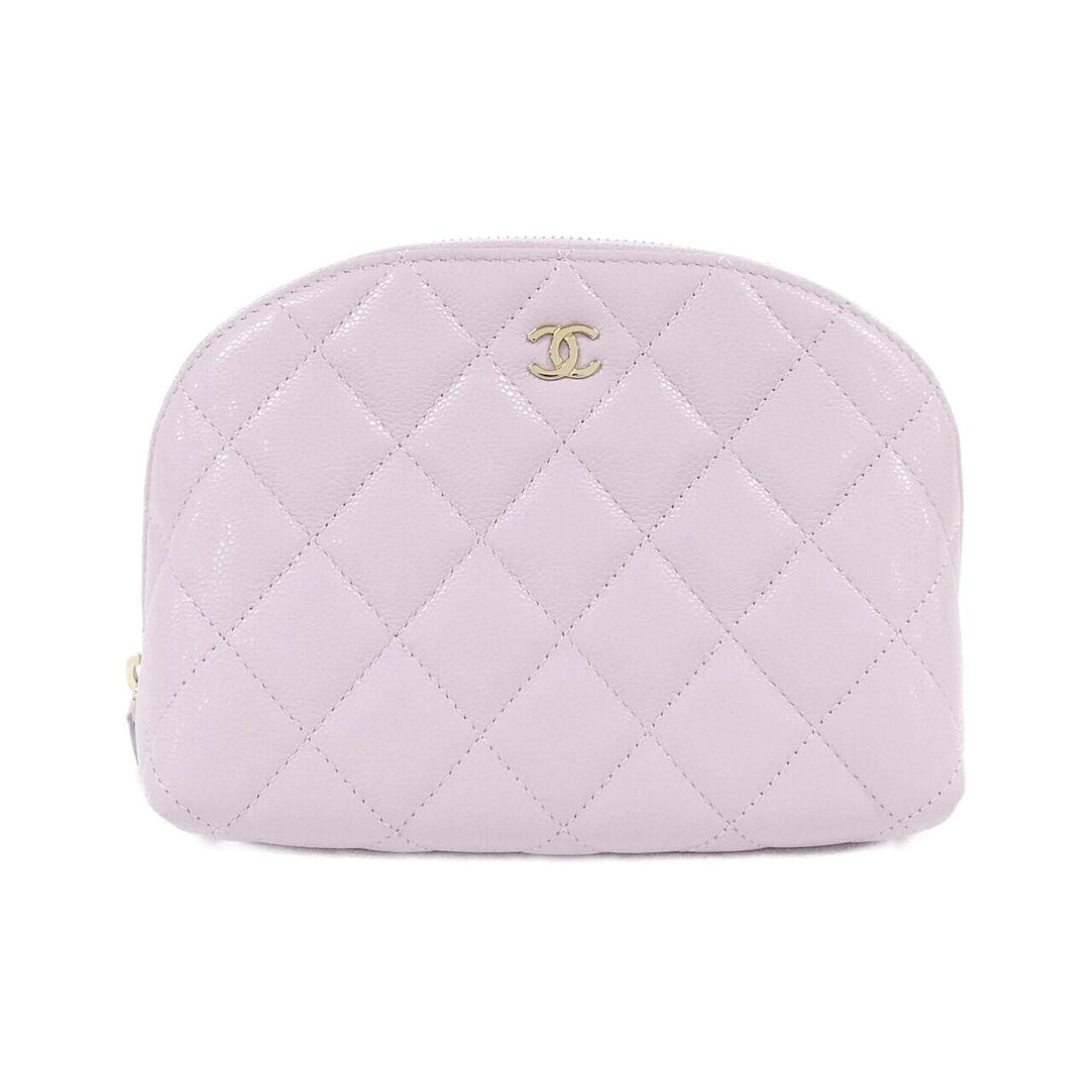 Chanel Pink Grained Calfskin Handbag Pouch (Pre-Owned)