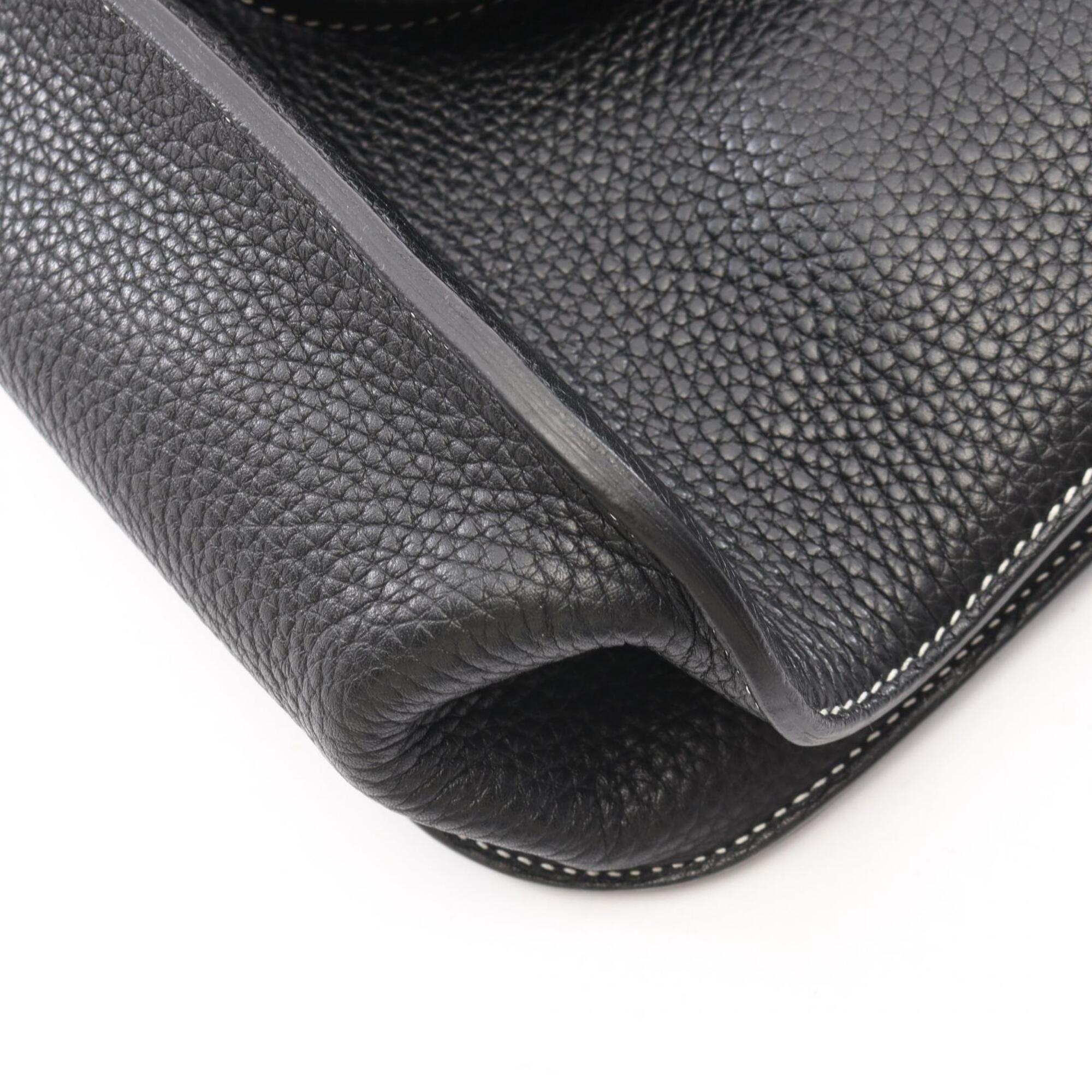Hermes Black Taurillon Clemence Leather Handbag (Pre-Owned)