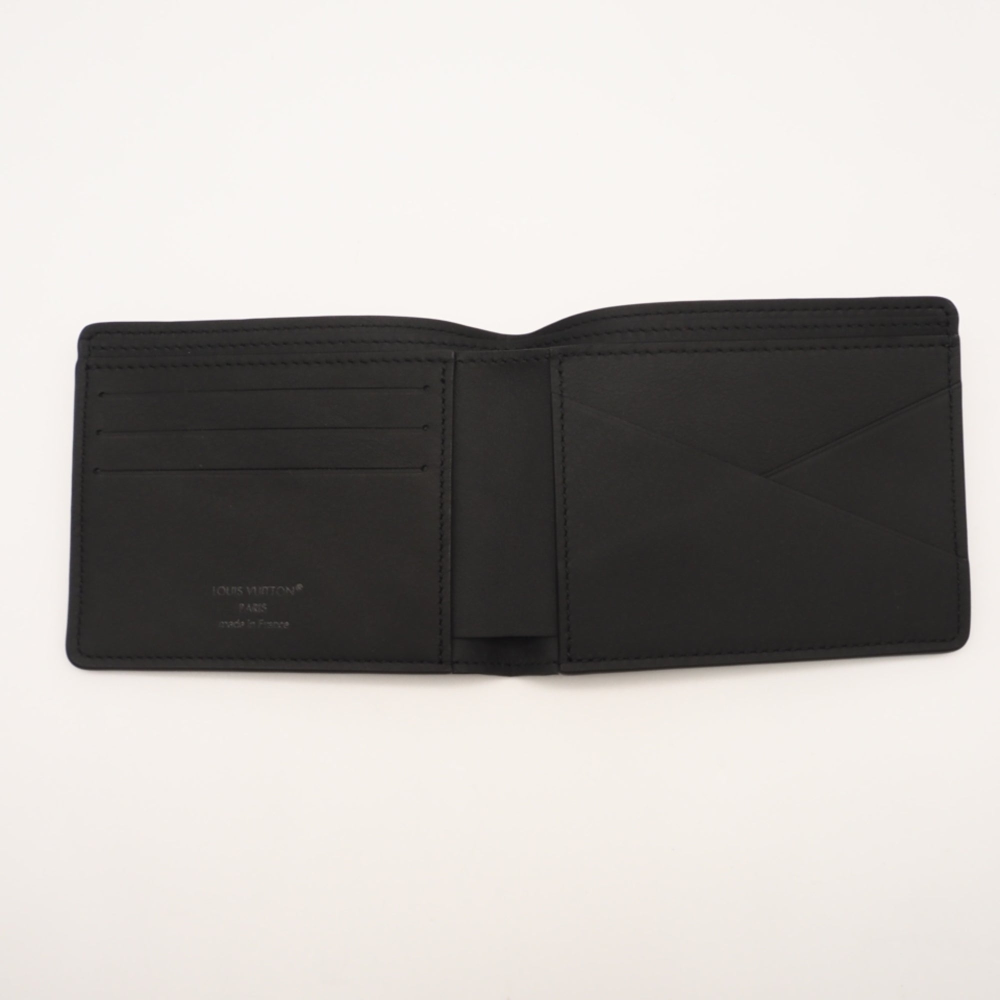 Louis Vuitton Monogram Shadow Black Leather Wallet (Bi-Fold) (Pre-Owned)