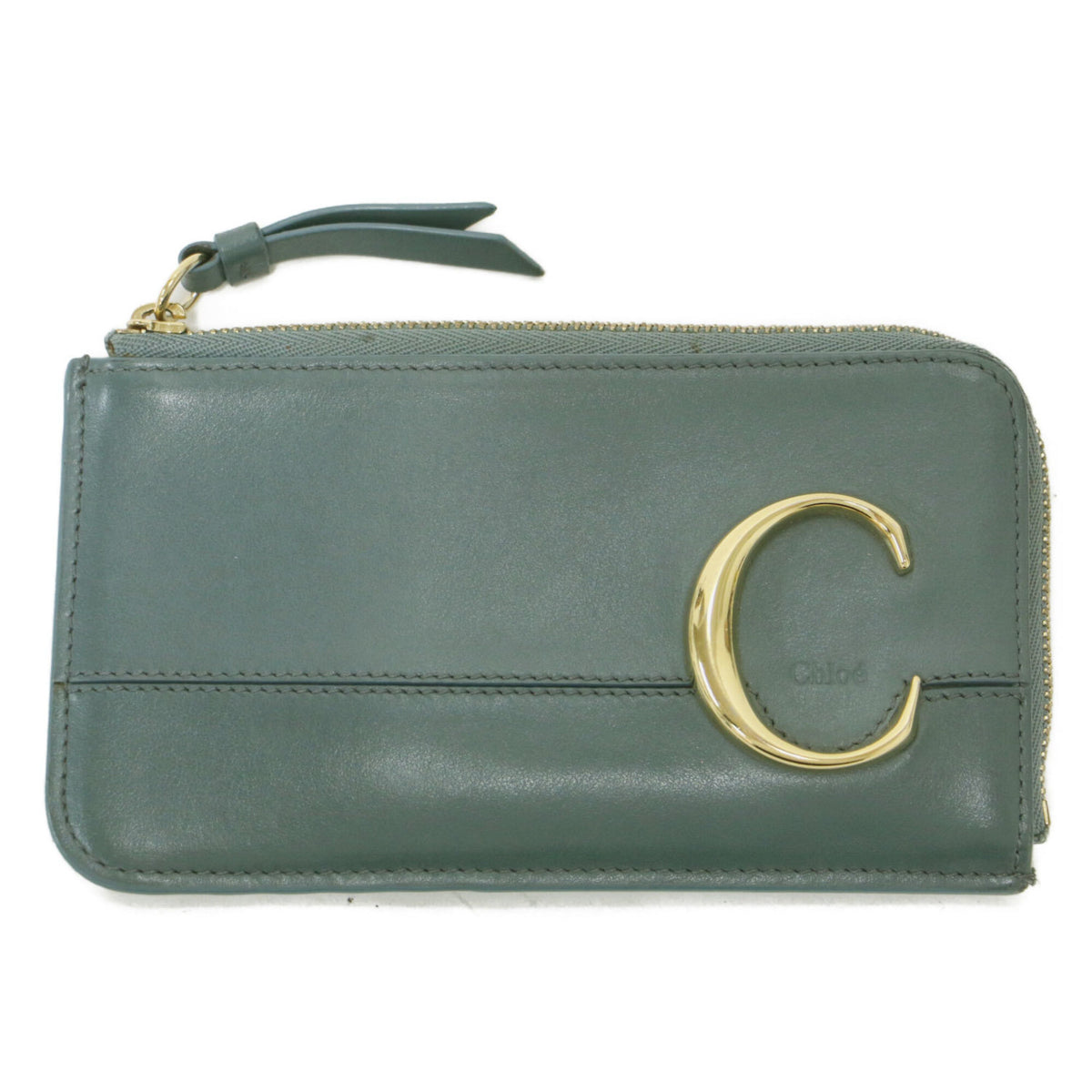 Chloé Green Leather Coin Purse/Coin Case (Pre-Owned)
