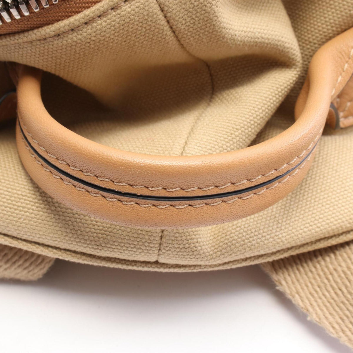 Loewe Beige Brown Canvas Leather Backpack Handbag (Pre-Owned)