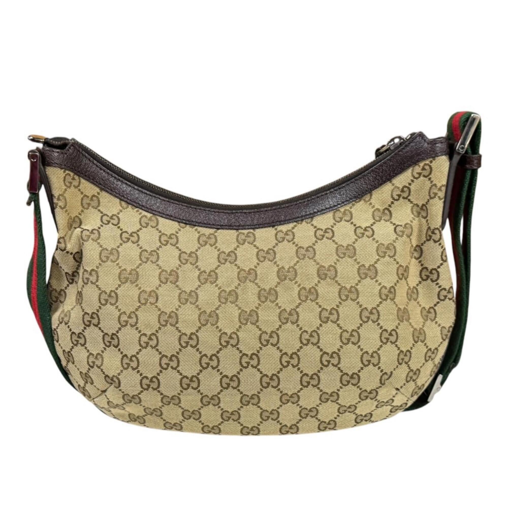 Gucci Sherry Line Beige Brown Gg Canvas Handbag Shoulder Bag (Pre-Owned)