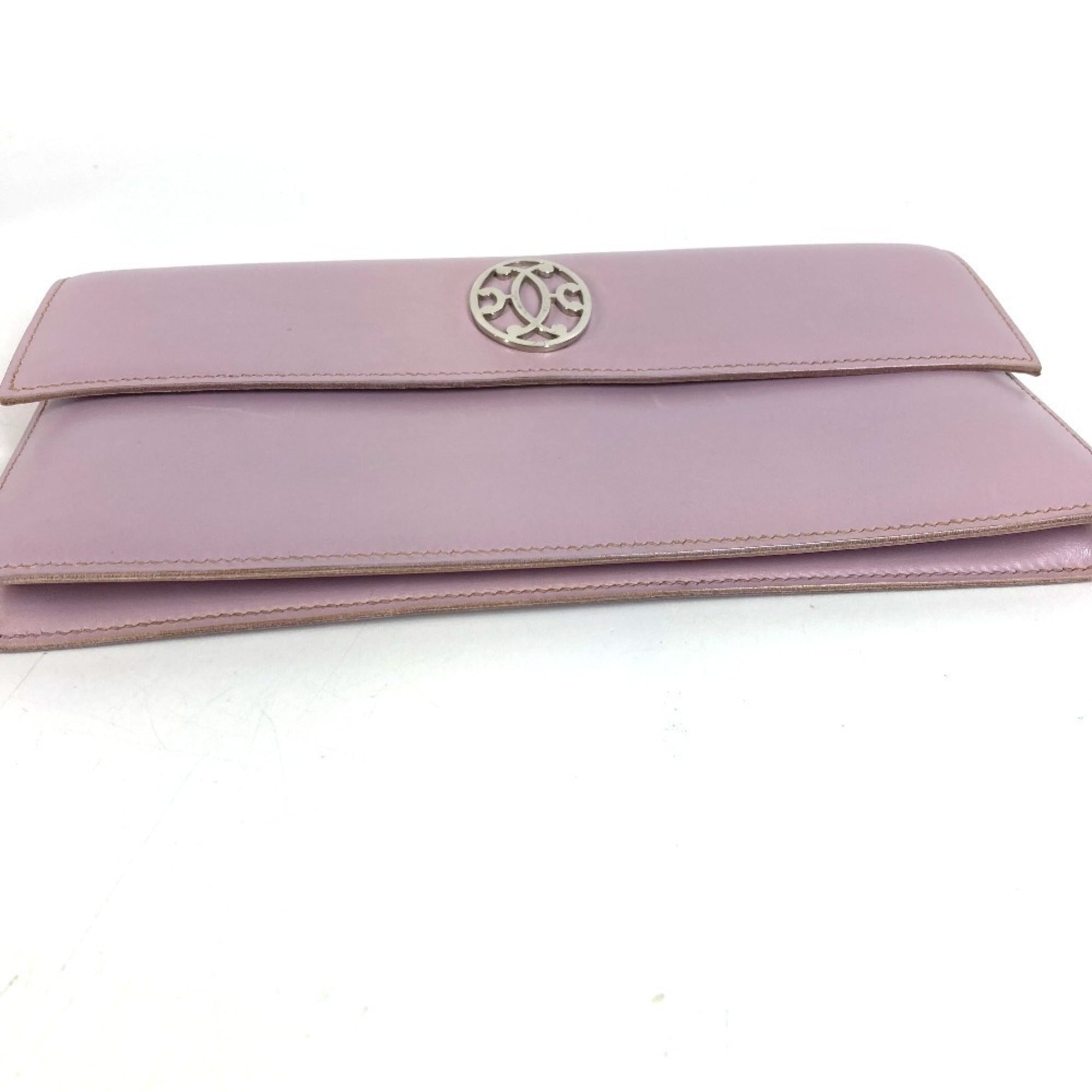 Hermes Pink Purple Leather Clutch Bag Handbag Pouch (Pre-Owned)