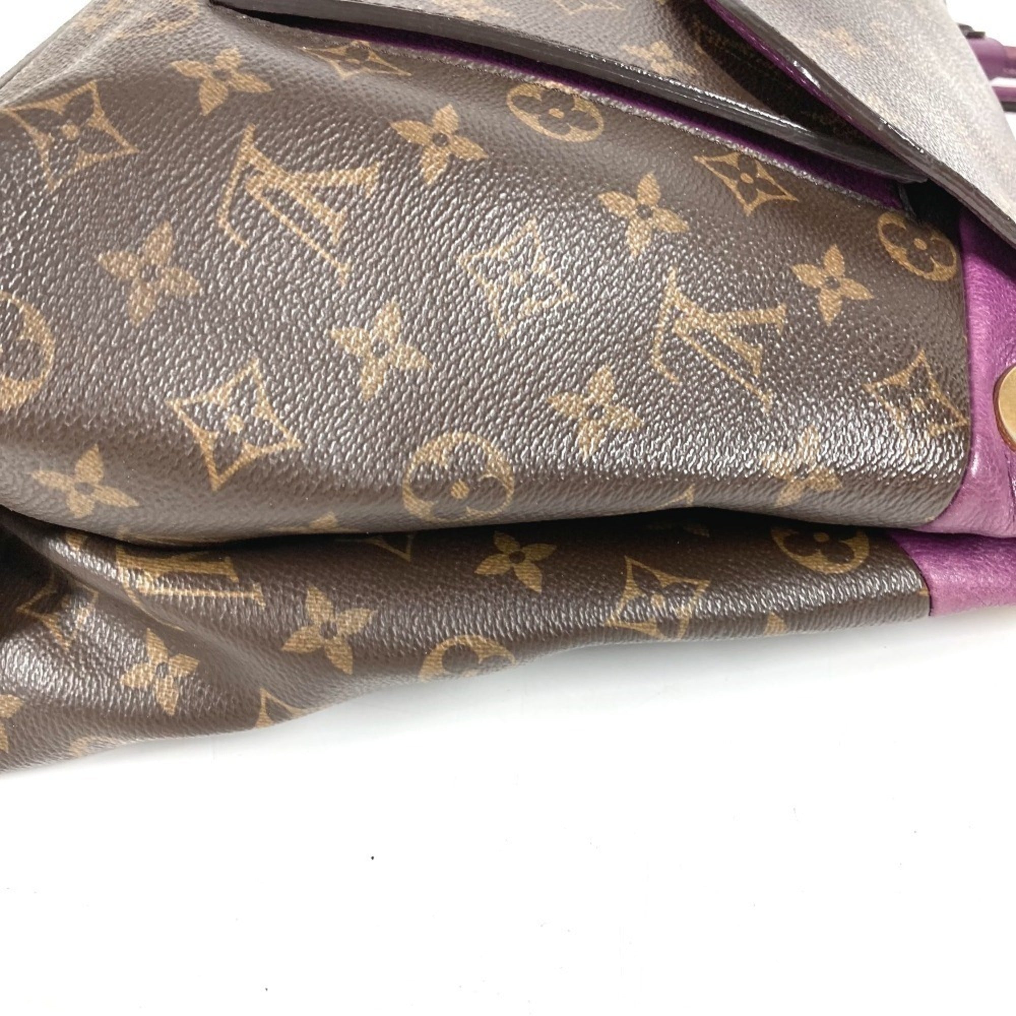 Louis Vuitton Aurore Brown Monogram Purple Monogram Olympe Canvas Shoulder Bag Tote Bag (Pre-Owned)