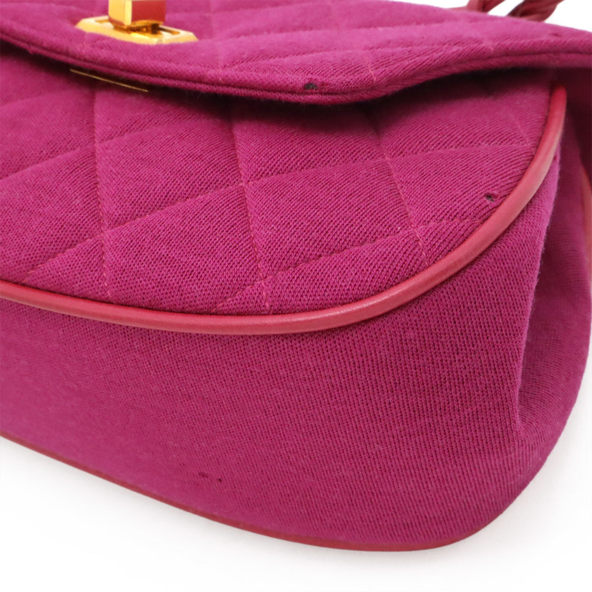 Chanel Matelasse Purple Cotton Handbag (Pre-Owned)