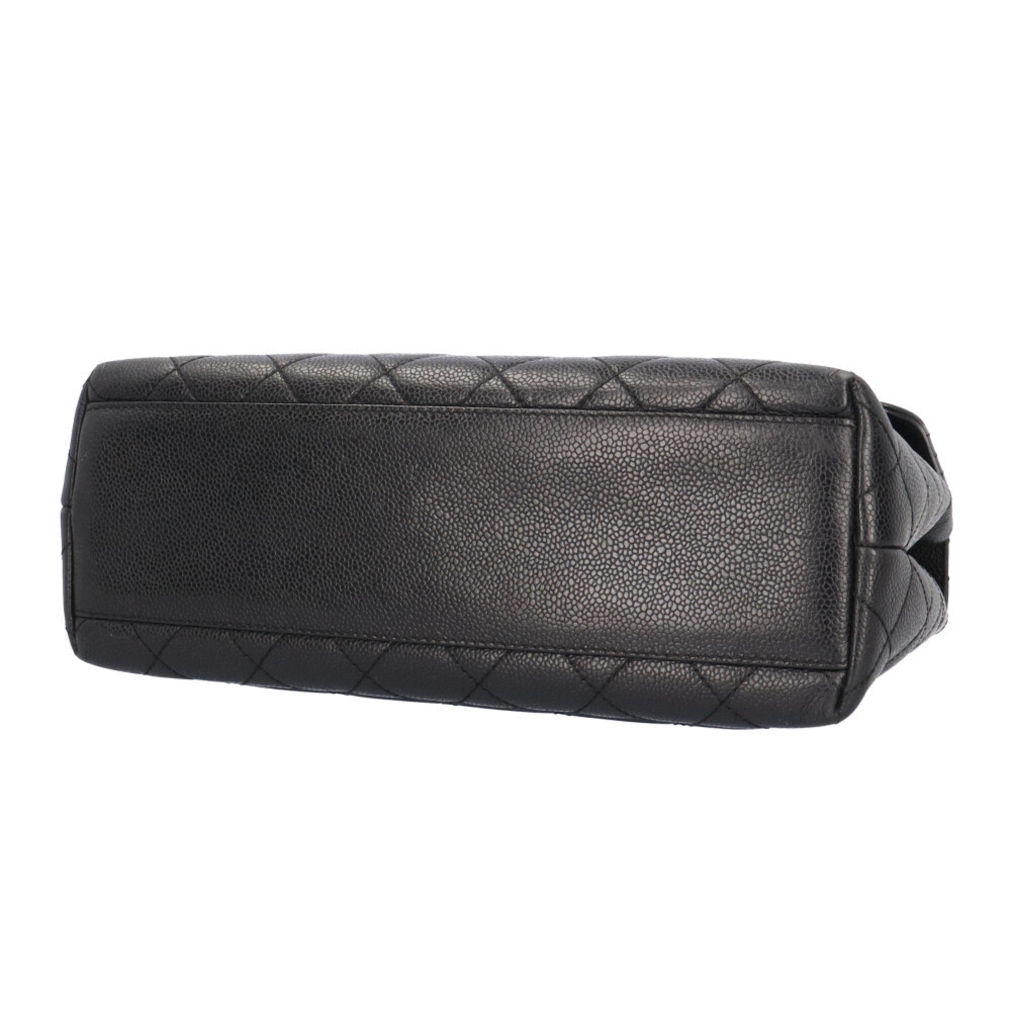Chanel Matelasse Black Grained Calfskin Handbag (Pre-Owned)