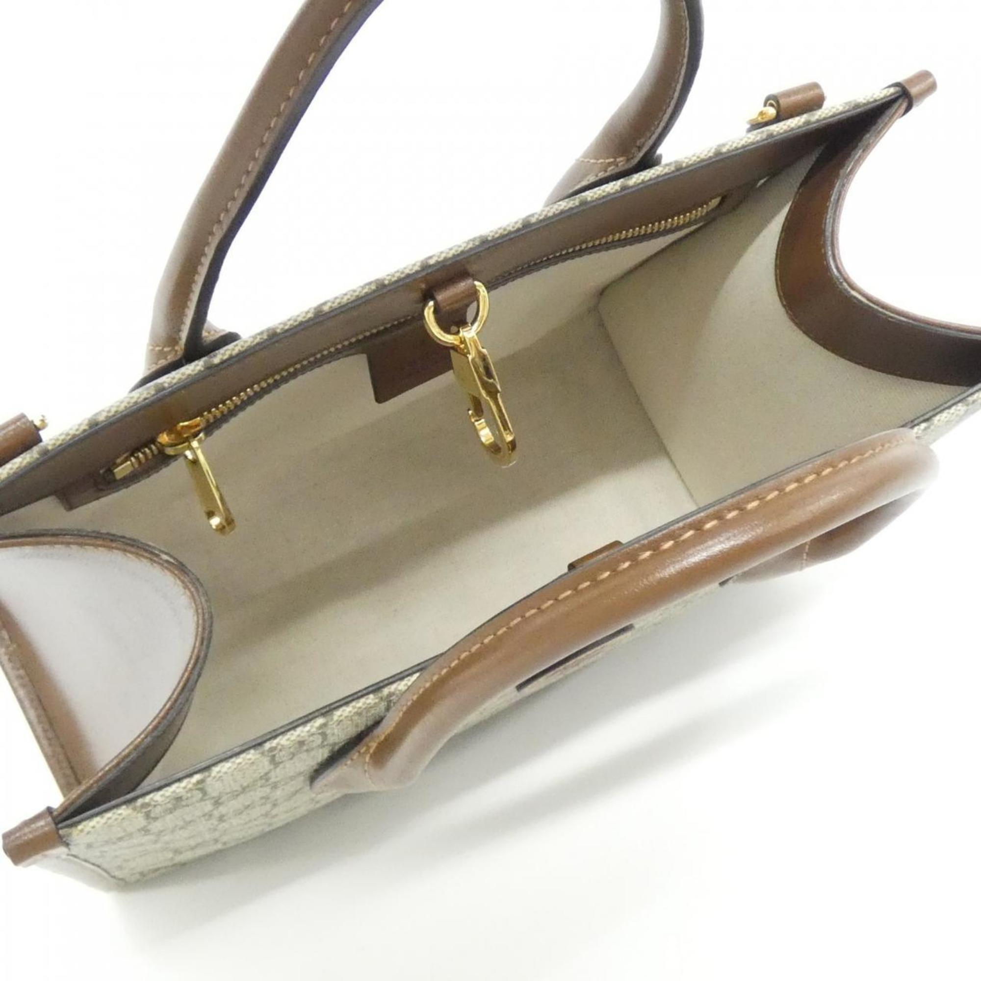 Gucci Beige Brown Gg Supreme Handbag (Pre-Owned)