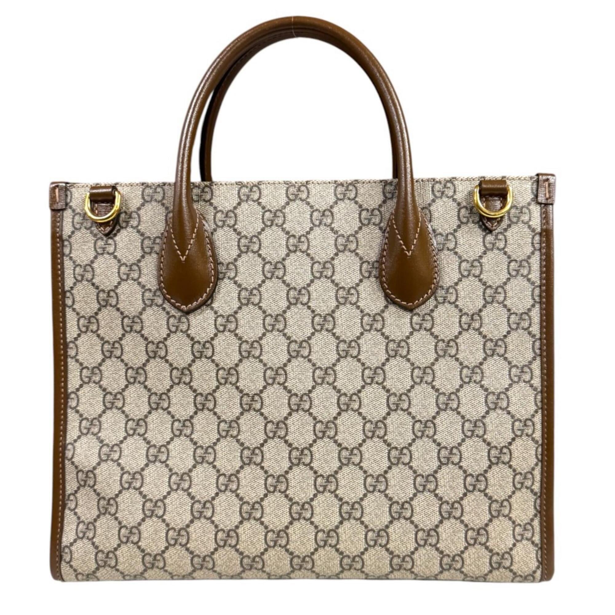 Gucci Brown Gg Supreme Canvas Shoulder Bag Tote Bag (Pre-Owned)