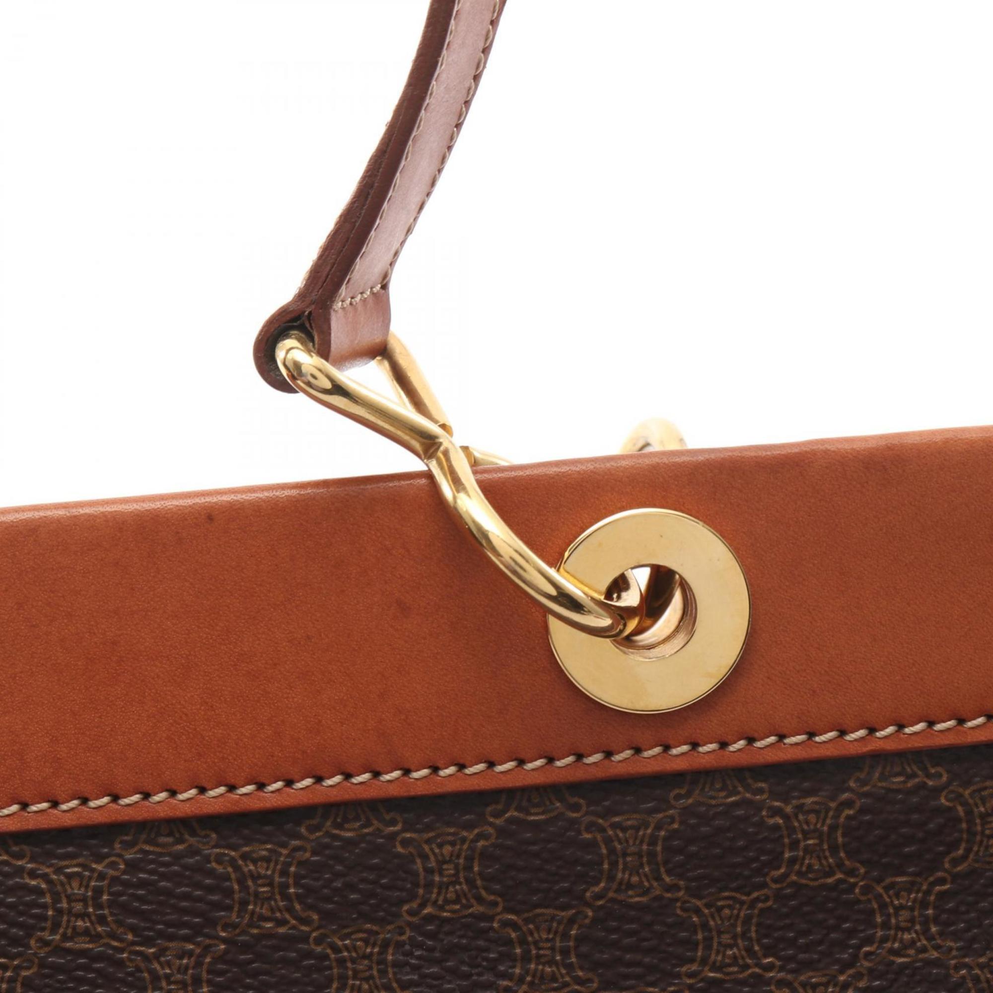 Celine Brown Coated Canvas Leather Handbag (Pre-Owned)