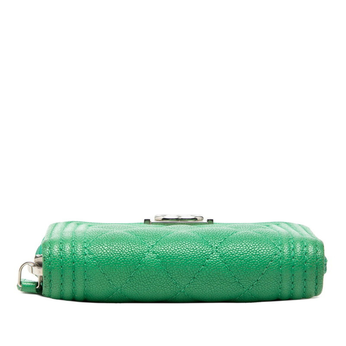 Chanel Boy Chanel Green Grained Calfskin Coin Purse/Coin Case (Pre-Owned)