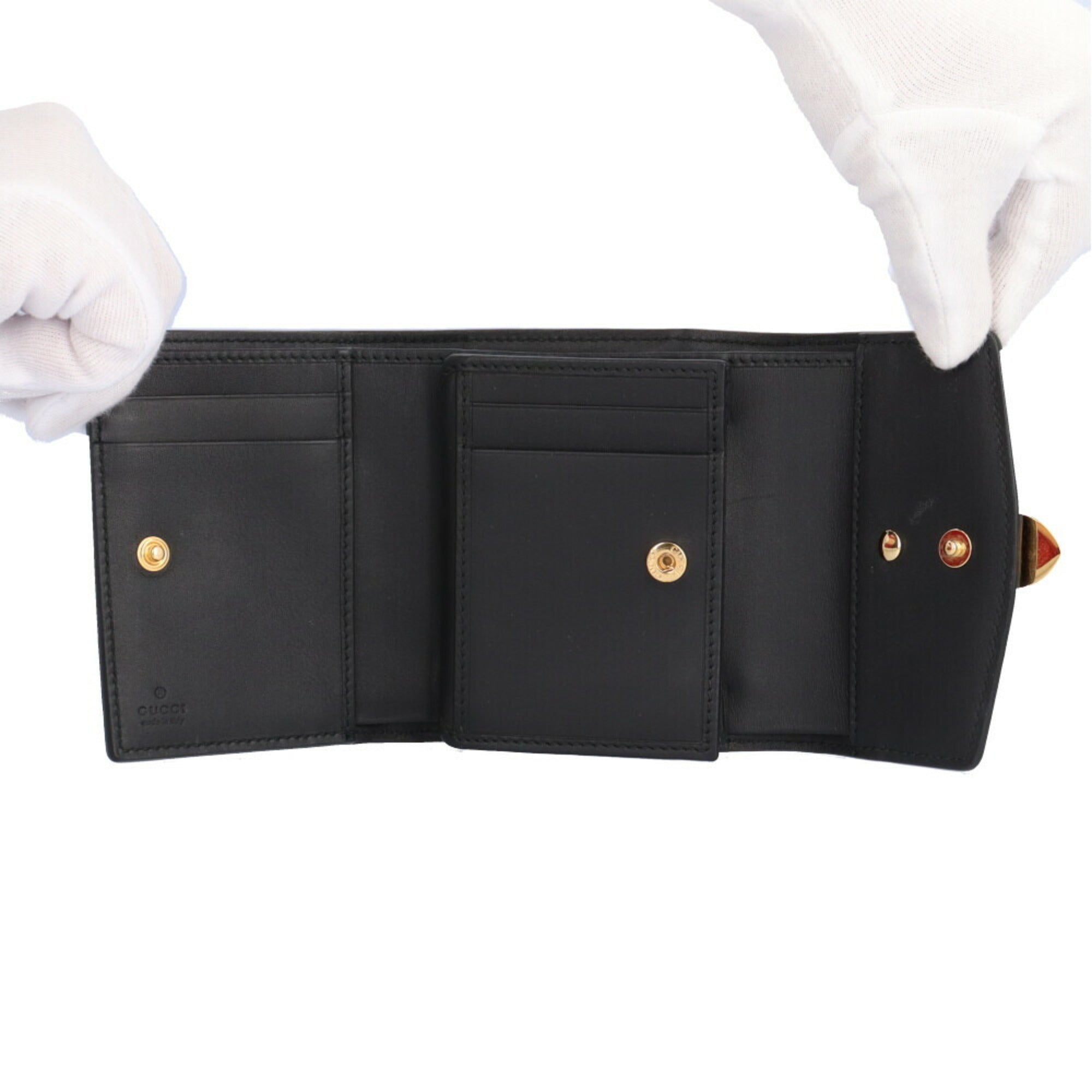 Gucci Black Leather Wallet (Tri-Fold) (Pre-Owned)