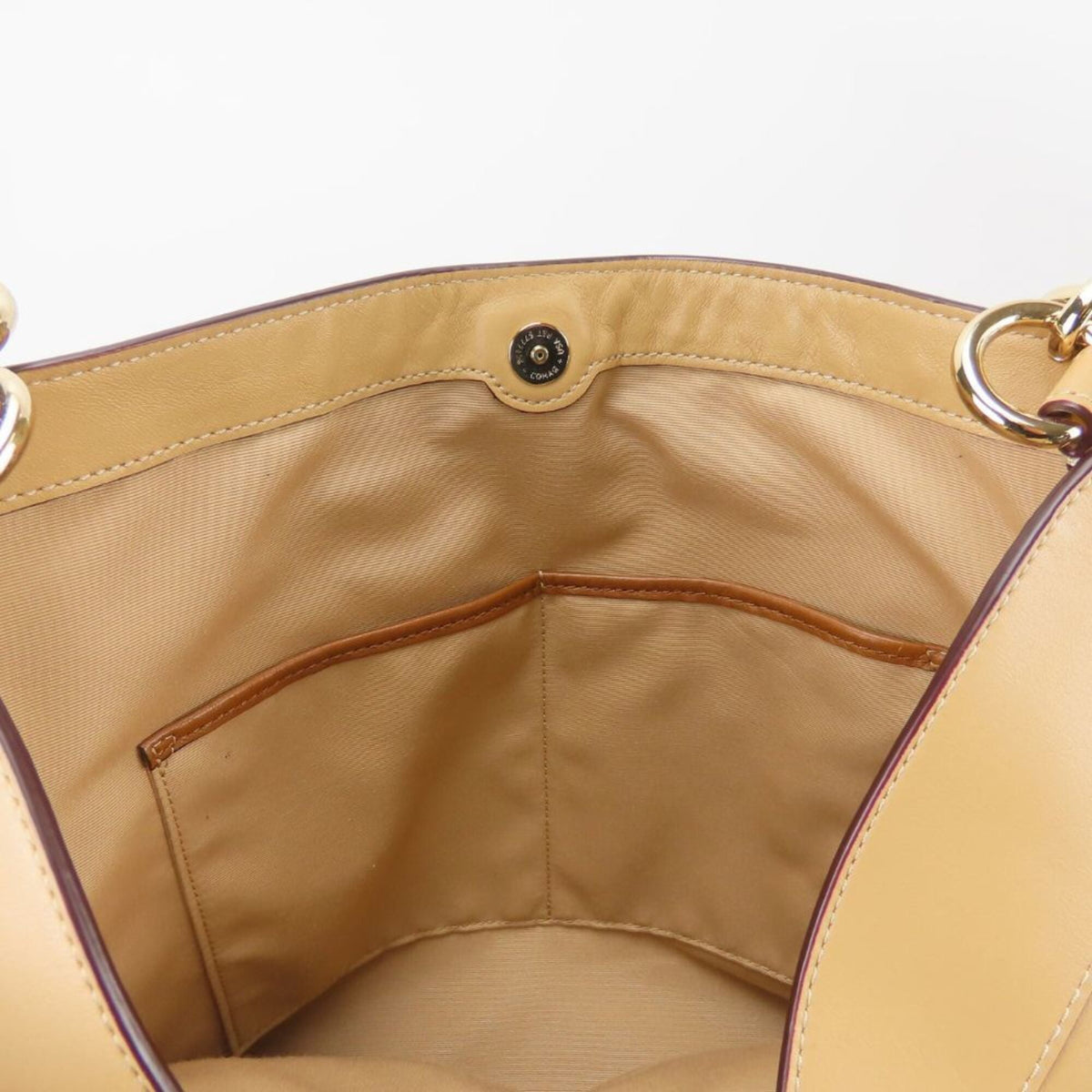 Coach Beige Ivory Canvas Leather Tote Bag (Pre-Owned)