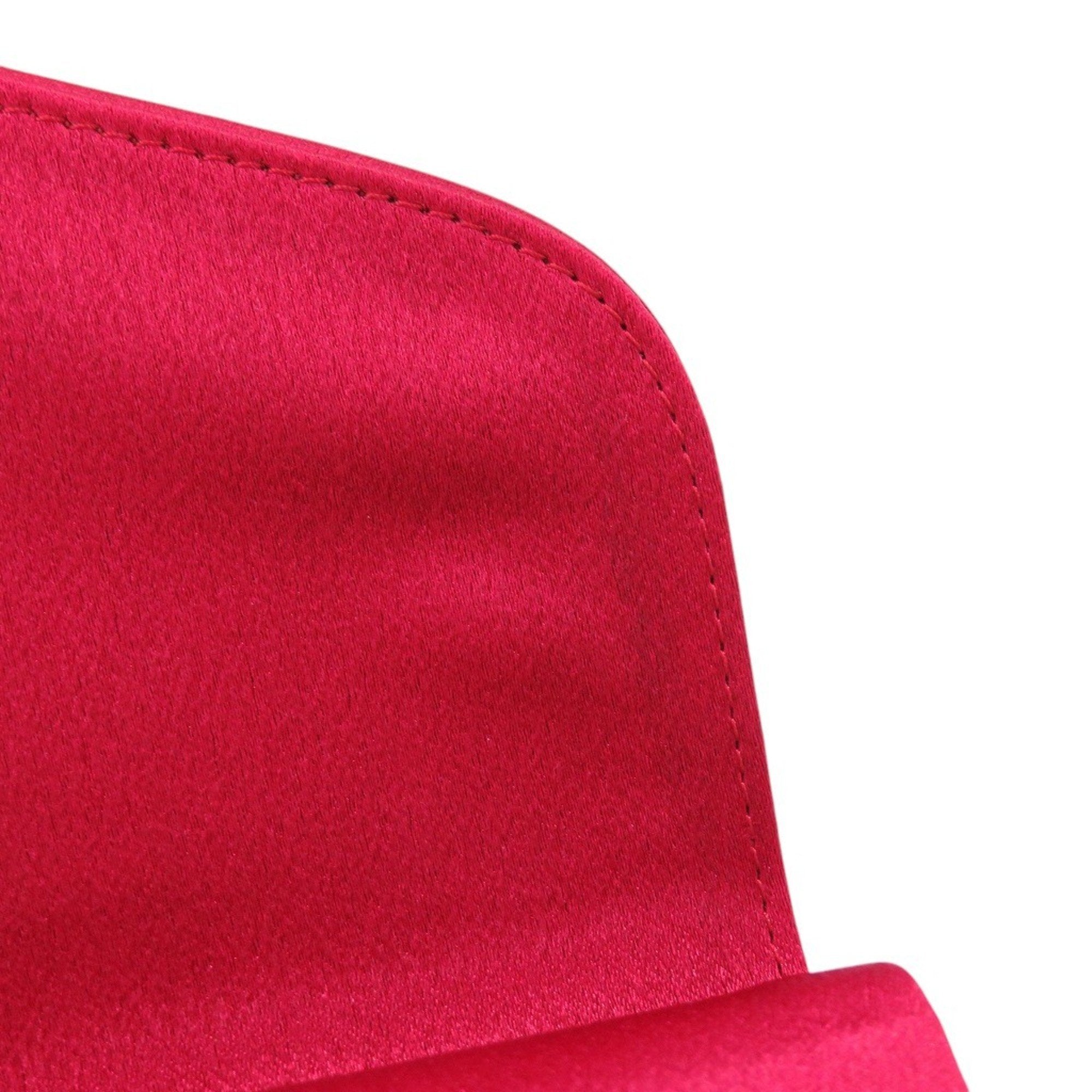 Yves Saint Laurent Red Color Satin Clutch Bag (Pre-Owned)