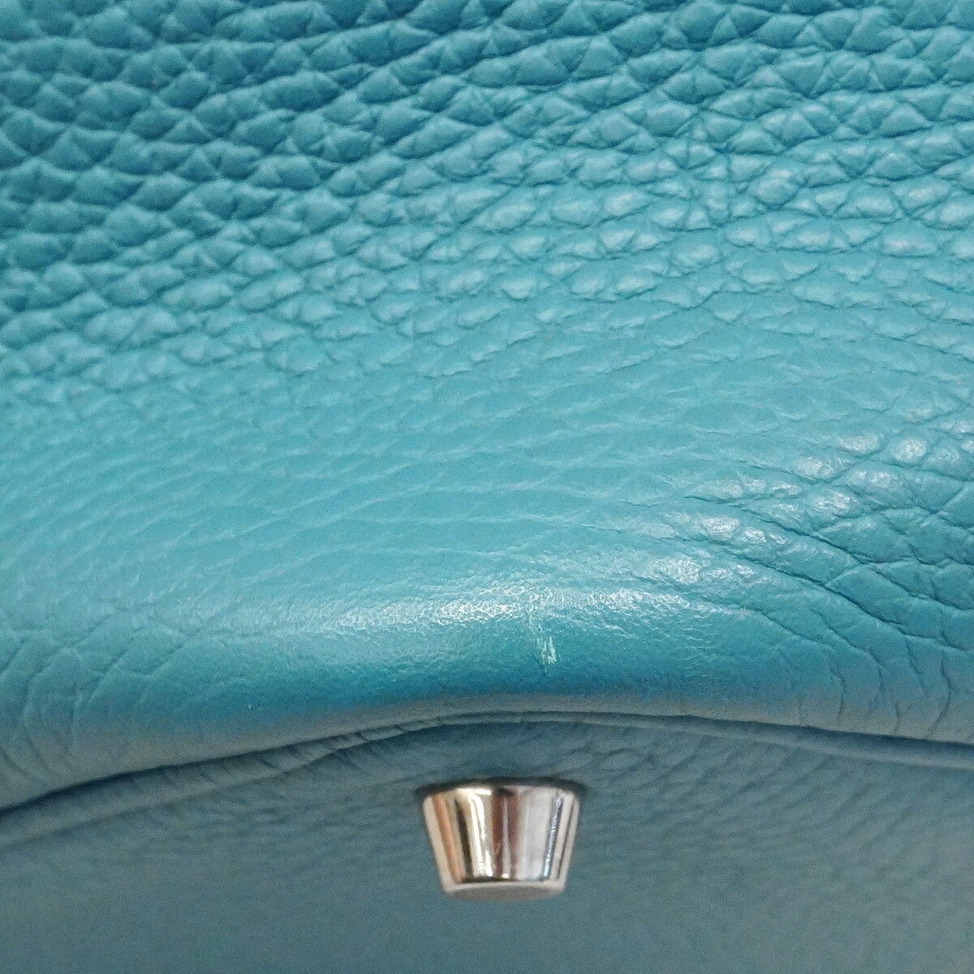 Hermes Blue Jean Taurillon Clemence Leather Handbag (Pre-Owned)