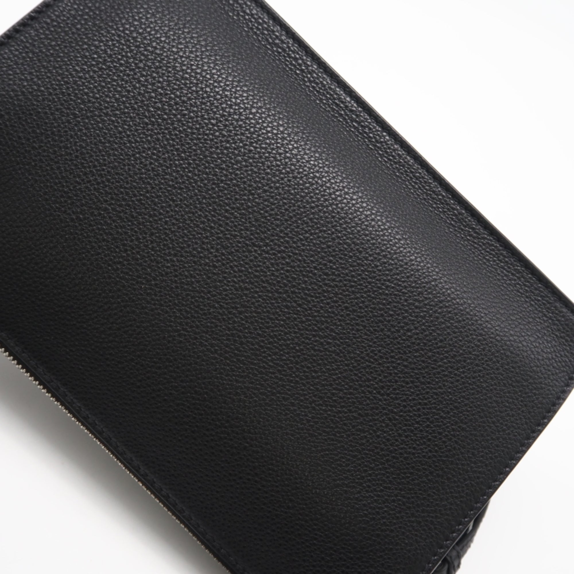Prada Black Leather Beach Bag Clutch Bag (Pre-Owned)