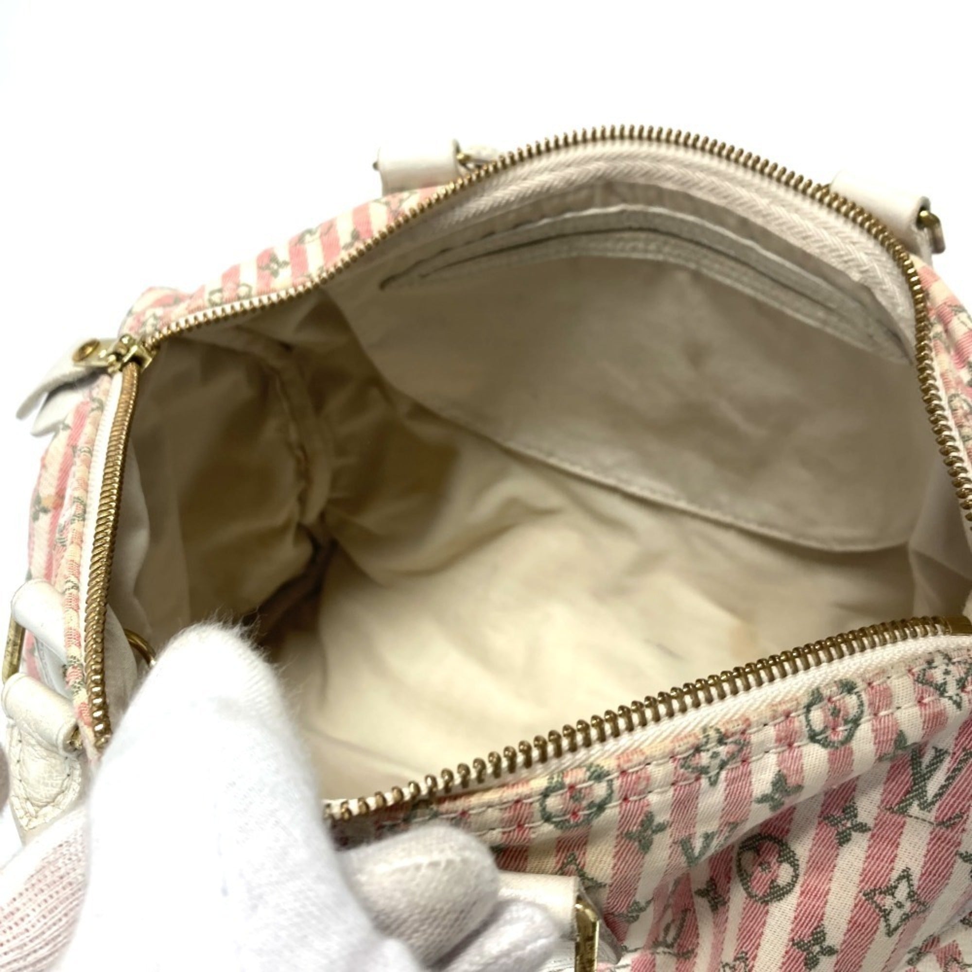 Louis Vuitton Monogram Mini Lin Pink Monogram Mini Lin Boston Bag Handbag (Pre-Owned)