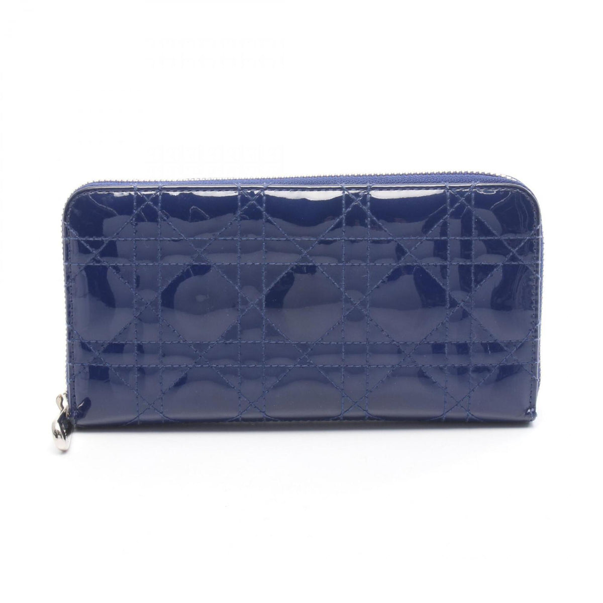 Christian Dior Blue Patent Leather Long Wallet (Bi-Fold) (Pre-Owned)