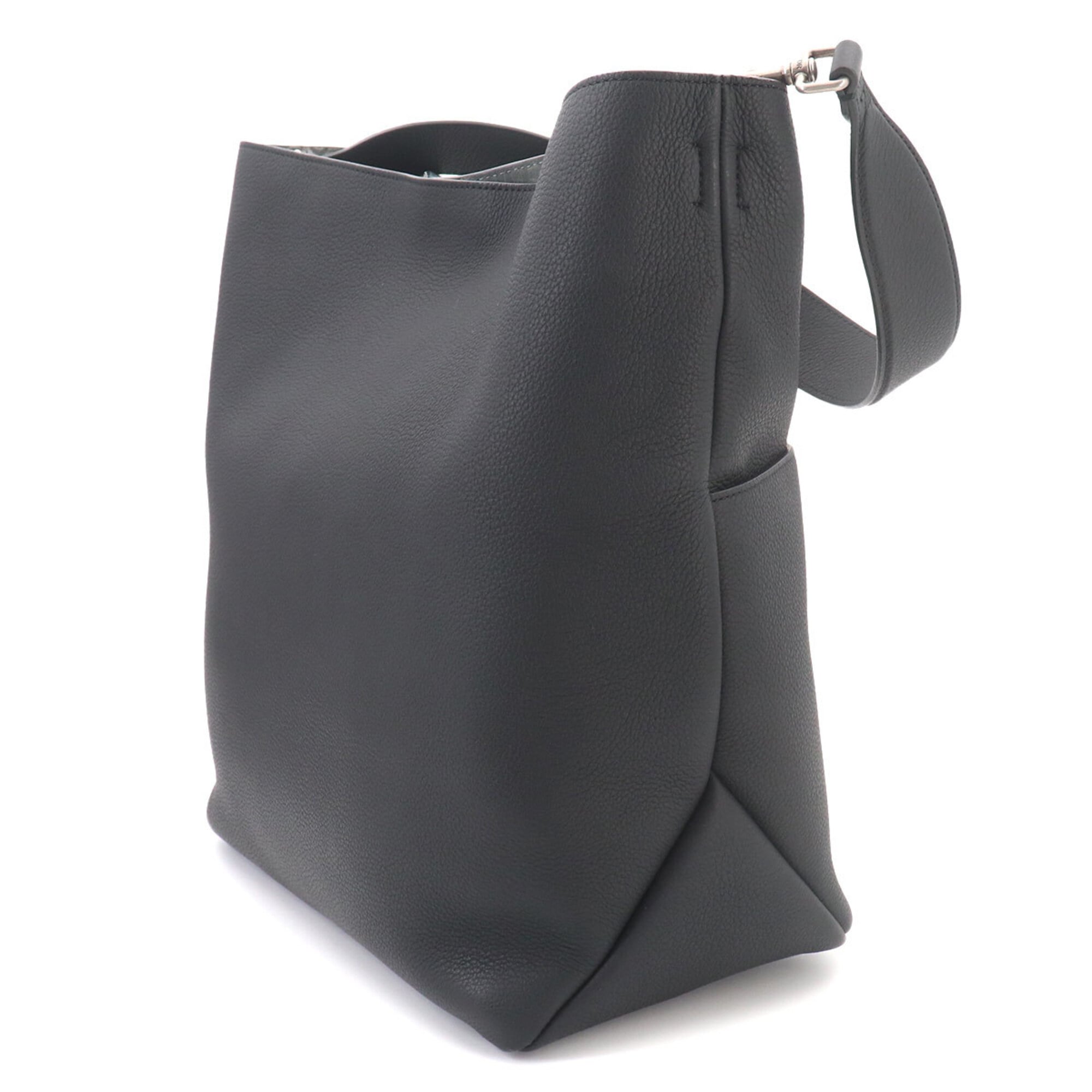 Christian Dior Black Leather Handbag Tote Bag (Pre-Owned)
