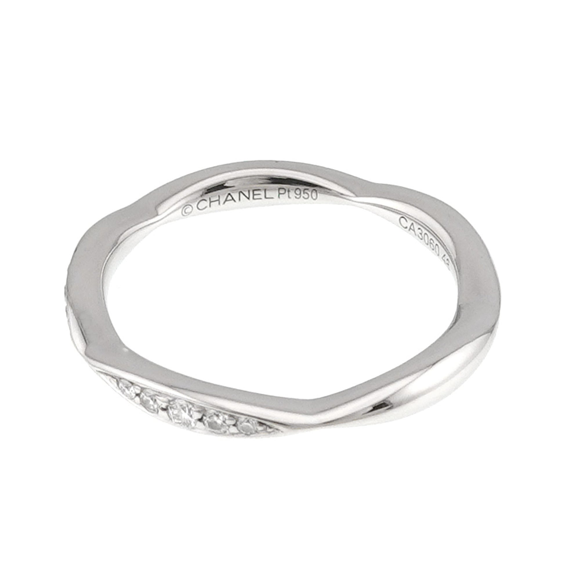 Chanel Platinum 950 Band Ring (Pre-Owned)