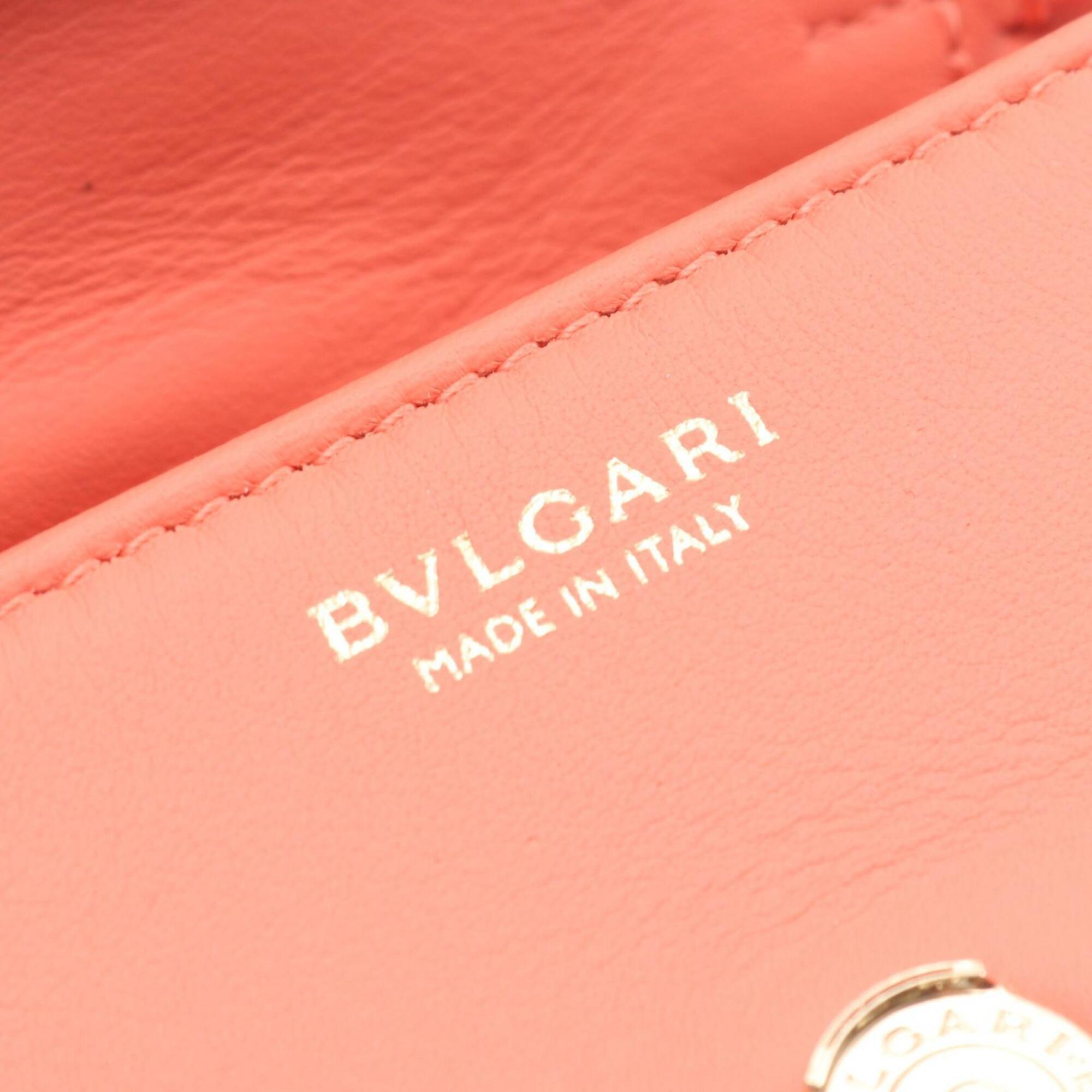 Bvlgari Pink Leather Handbag Shoulder Bag (Pre-Owned)