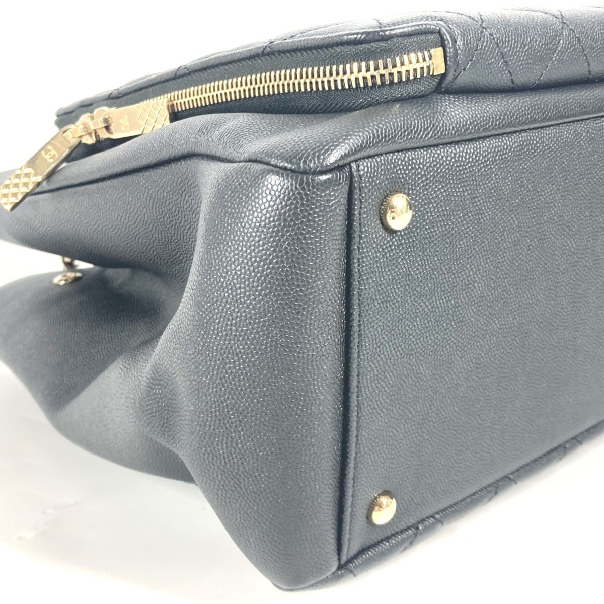 Chanel Black Grained Calfskin Shoulder Bag Tote Bag (Pre-Owned)