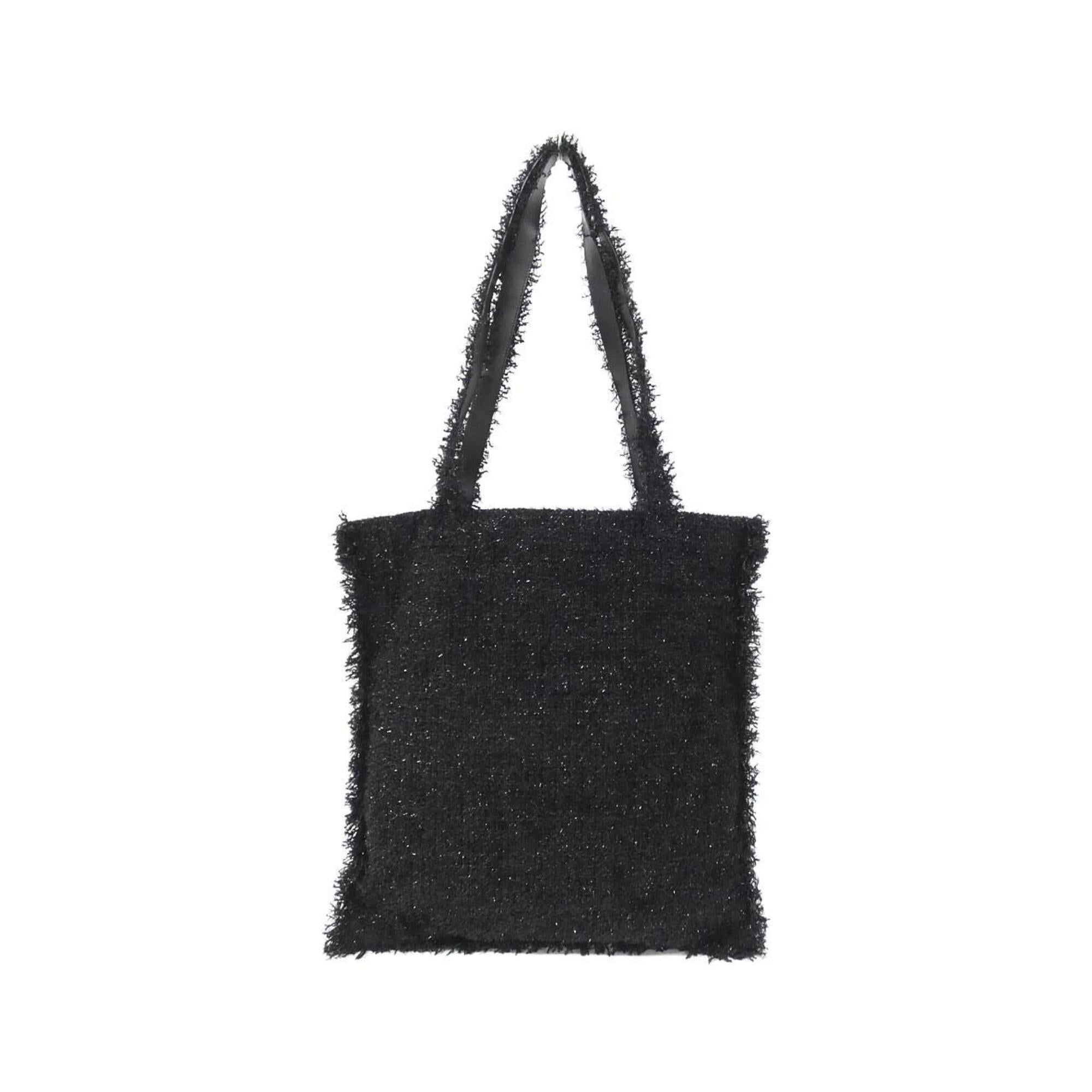 Chanel Black Green Tweed Handbag (Pre-Owned)