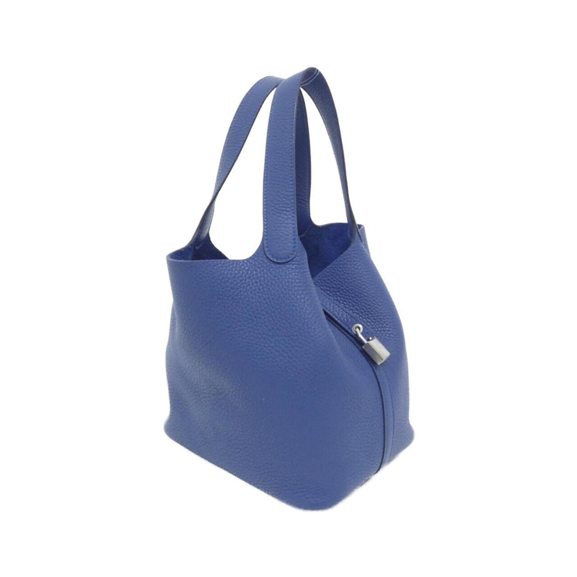 Hermes Blue Taurillon Clemence Leather Handbag (Pre-Owned)